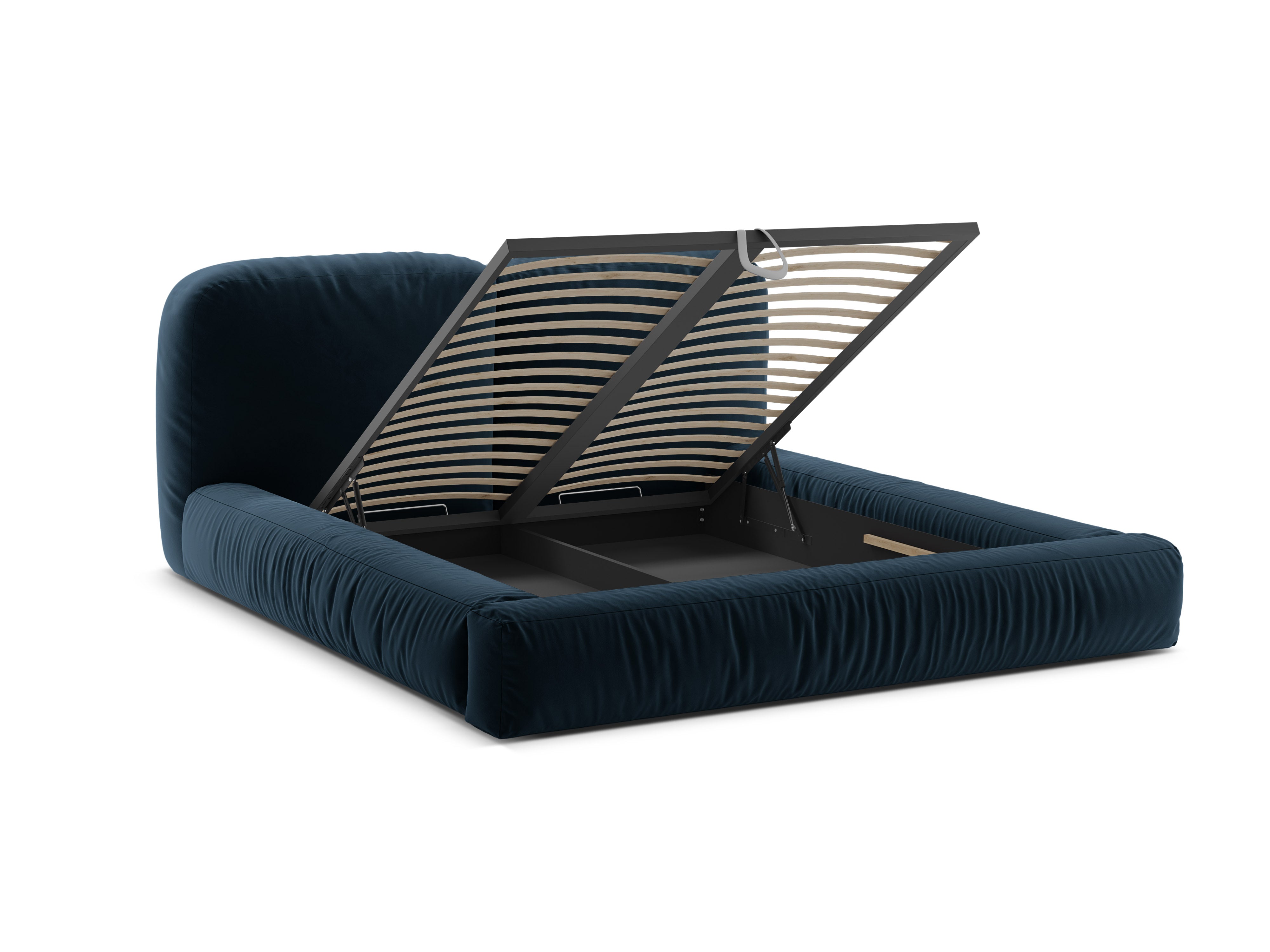 Velvet bed MARTINA marineblauw