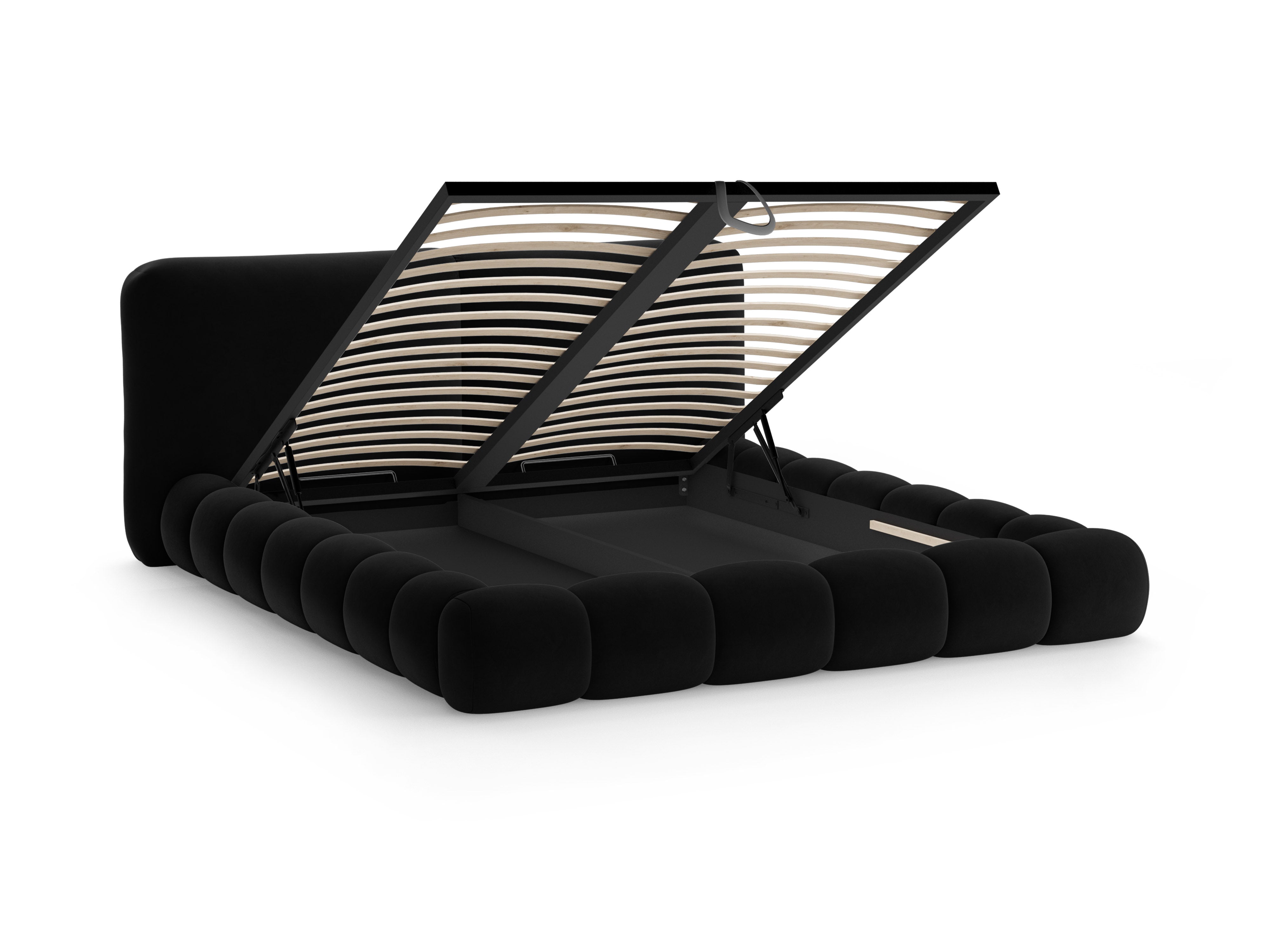 Velvet bed SOLANGE zwart