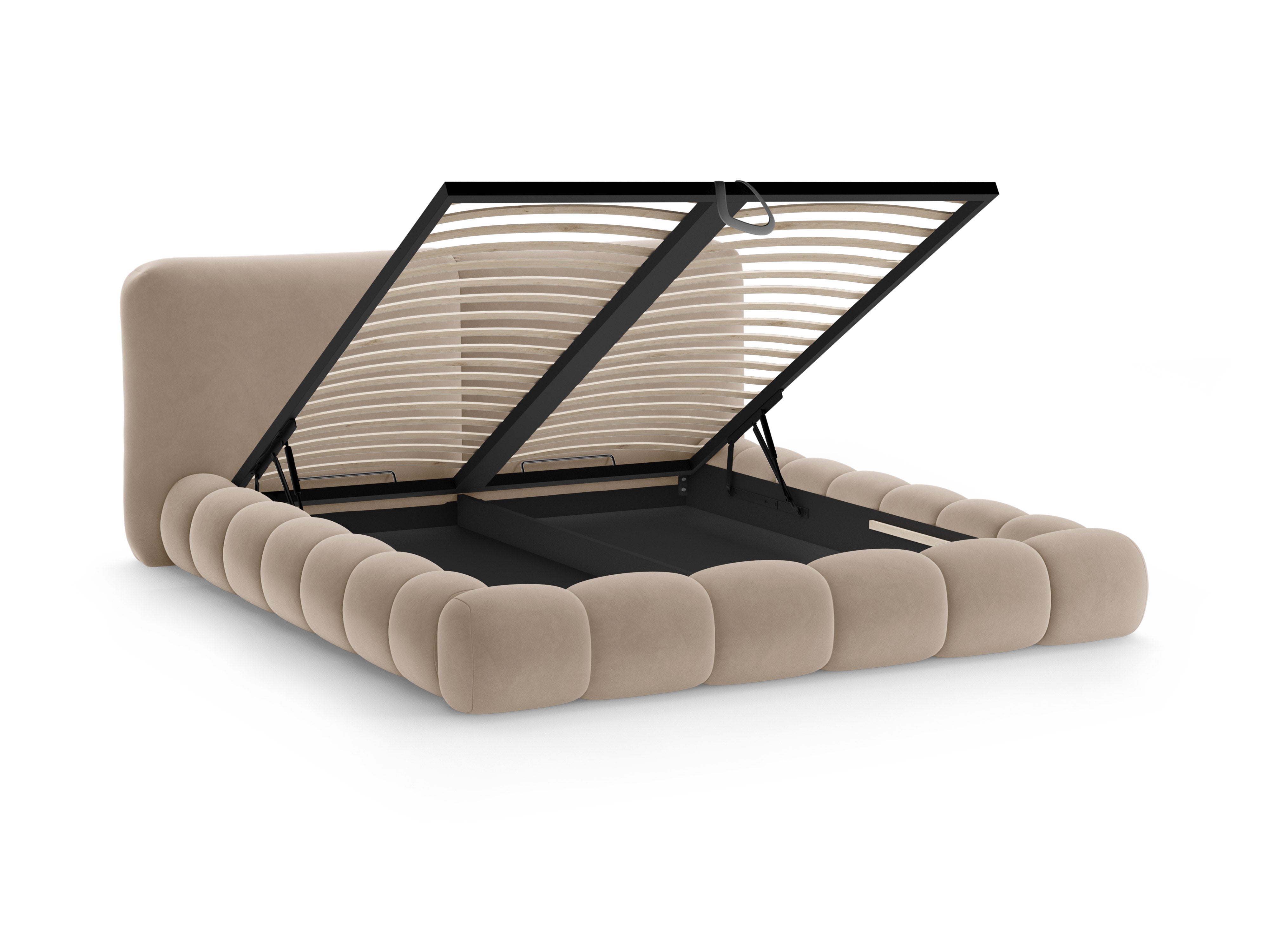 Samtbett SOLANGE mandelbeige