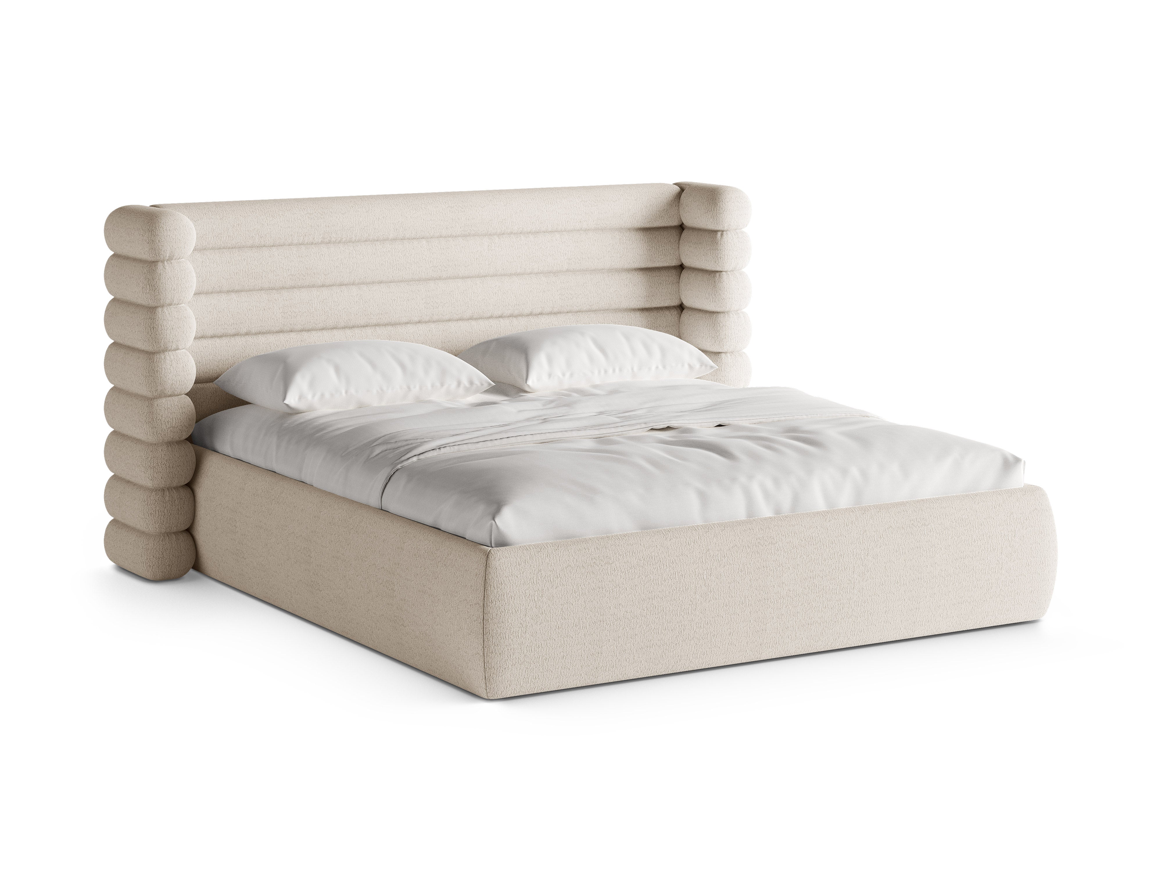 Bed MOUNT lichtbeige boucle