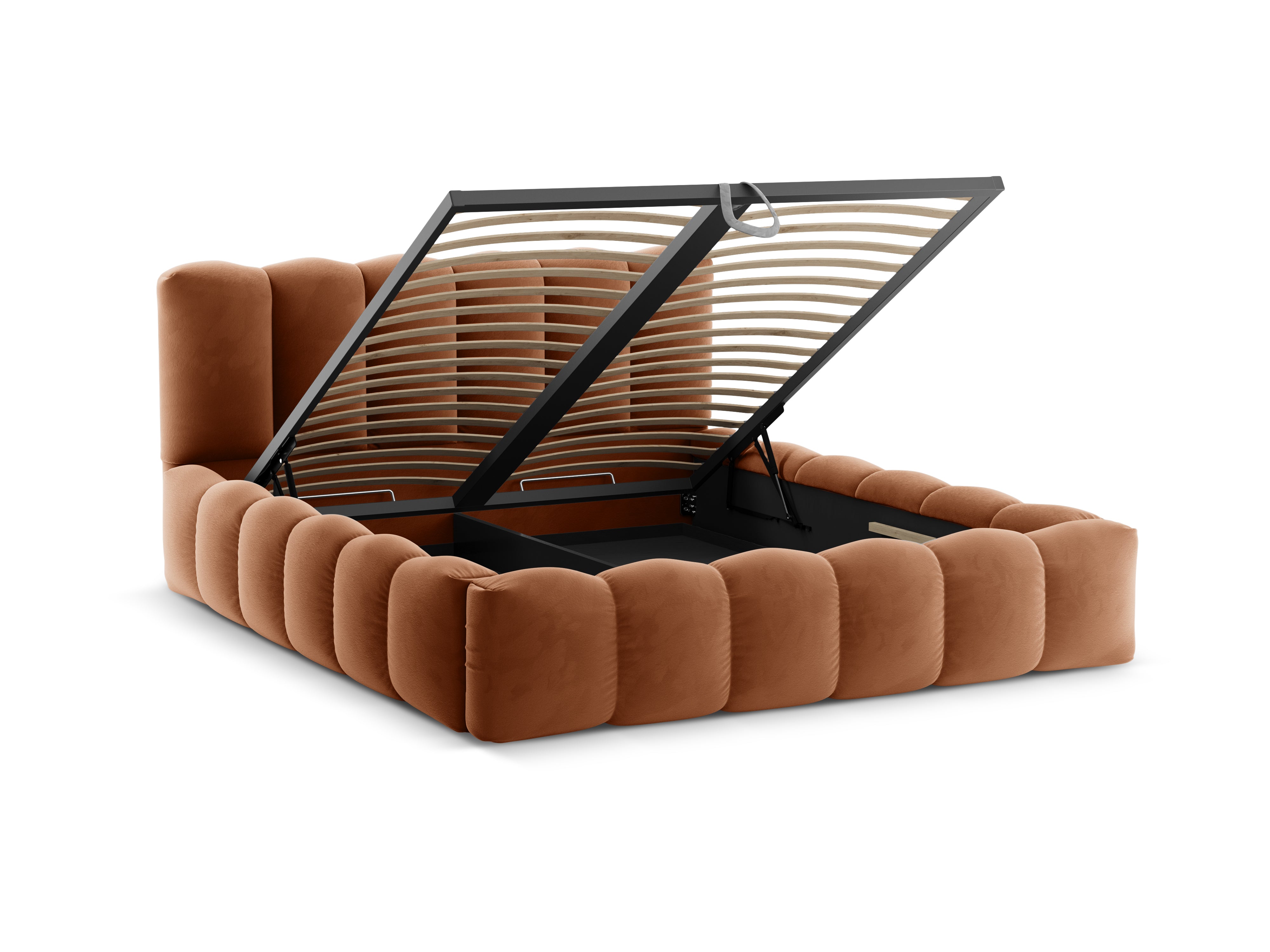 Fluwelen bed met opbergruimte LUPINE honing