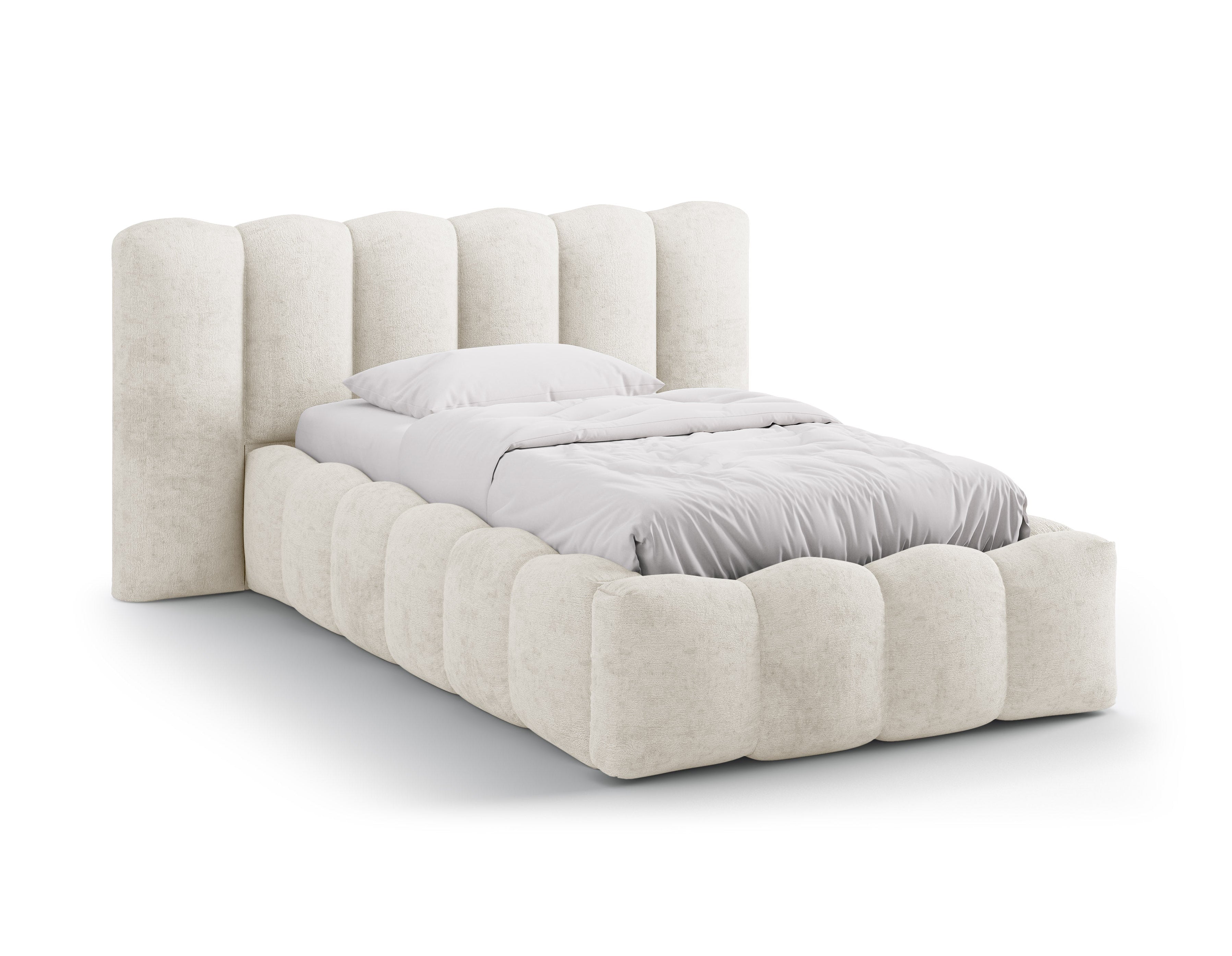 Bett LUPINE hellbeige Chenille