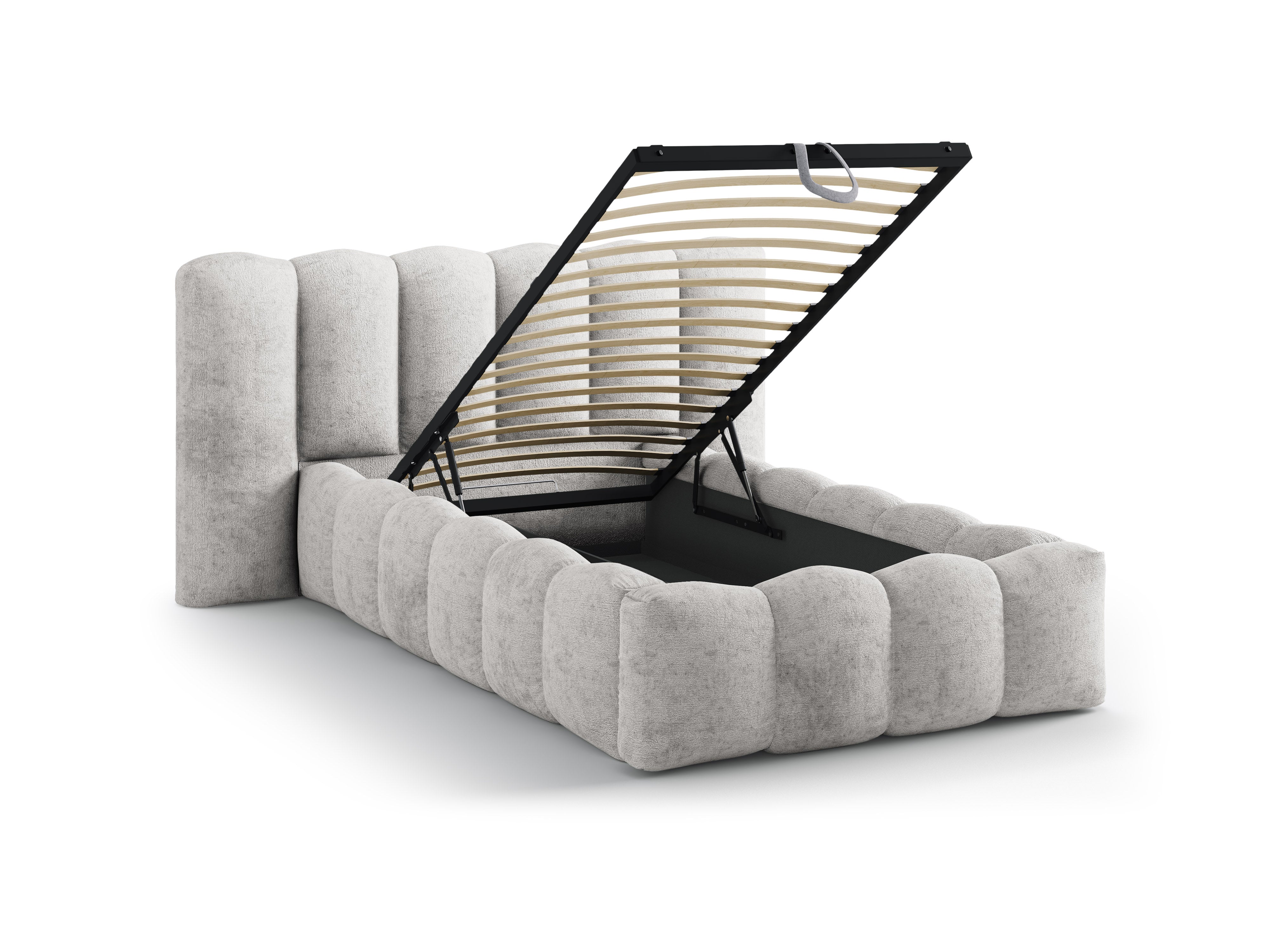 Bett LUPINE hellgrau Chenille