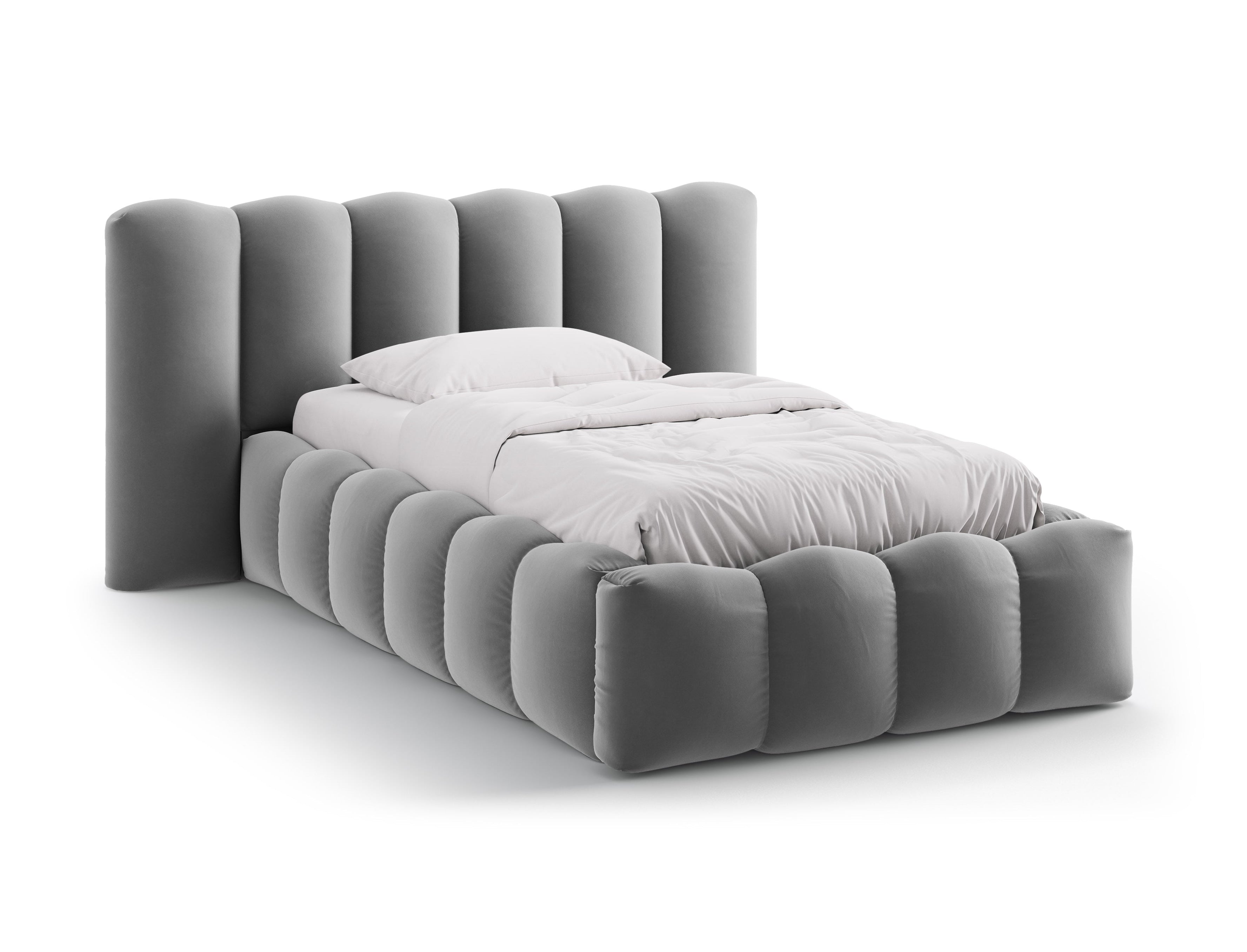LUPINE Gray Velvet Bed