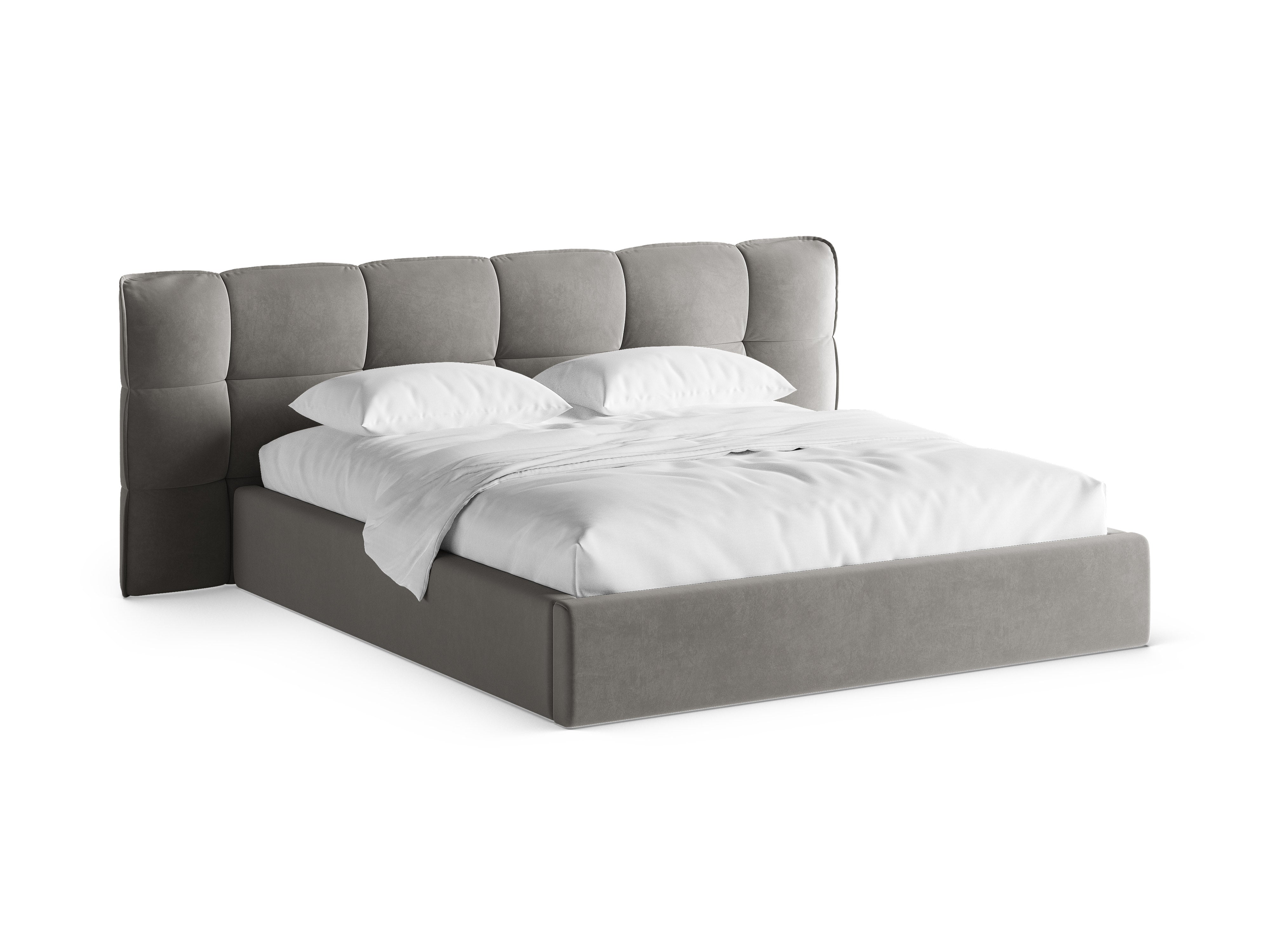 Velvet bed with storage ERIC gray