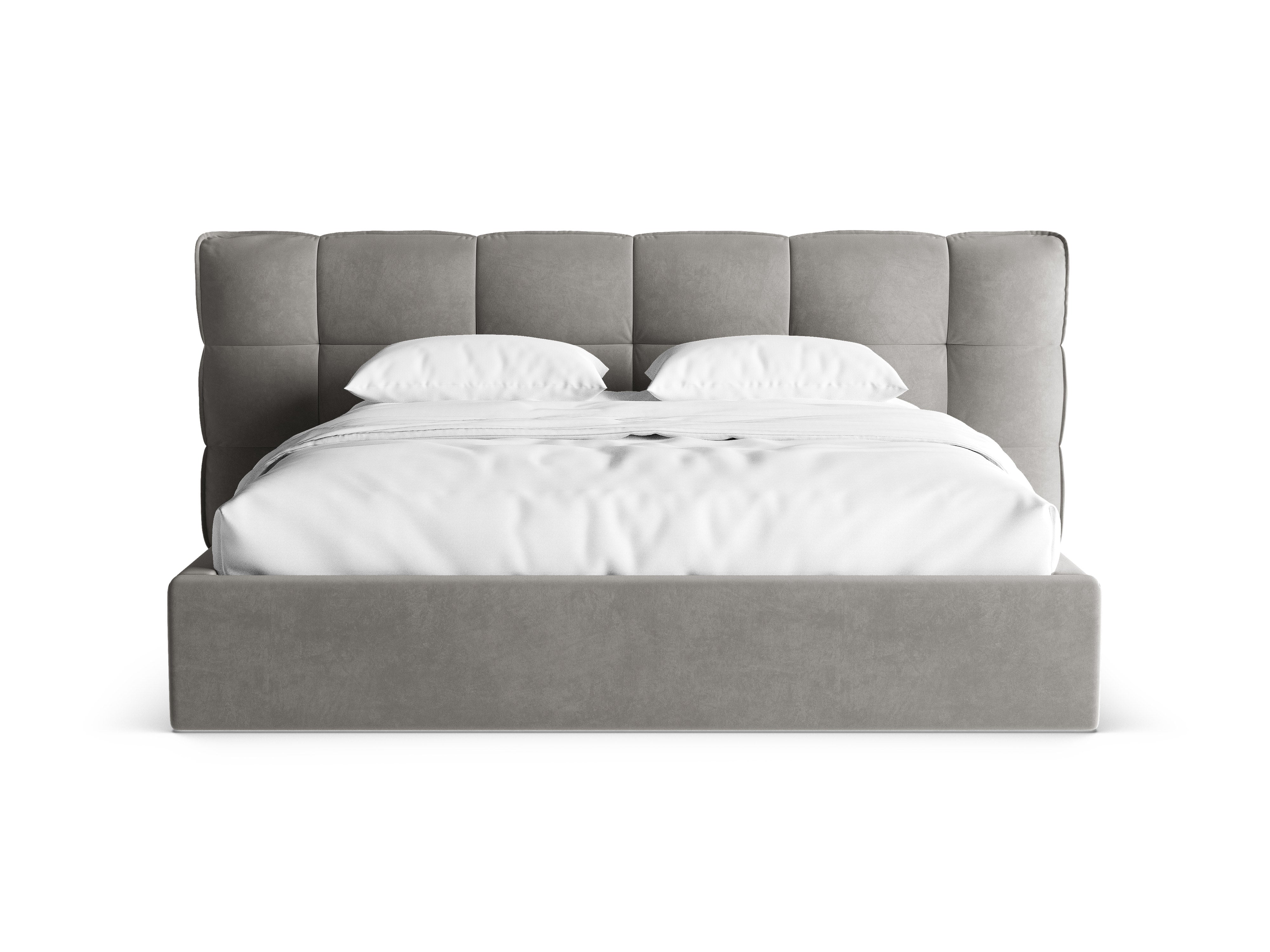Velvet bed with storage ERIC gray