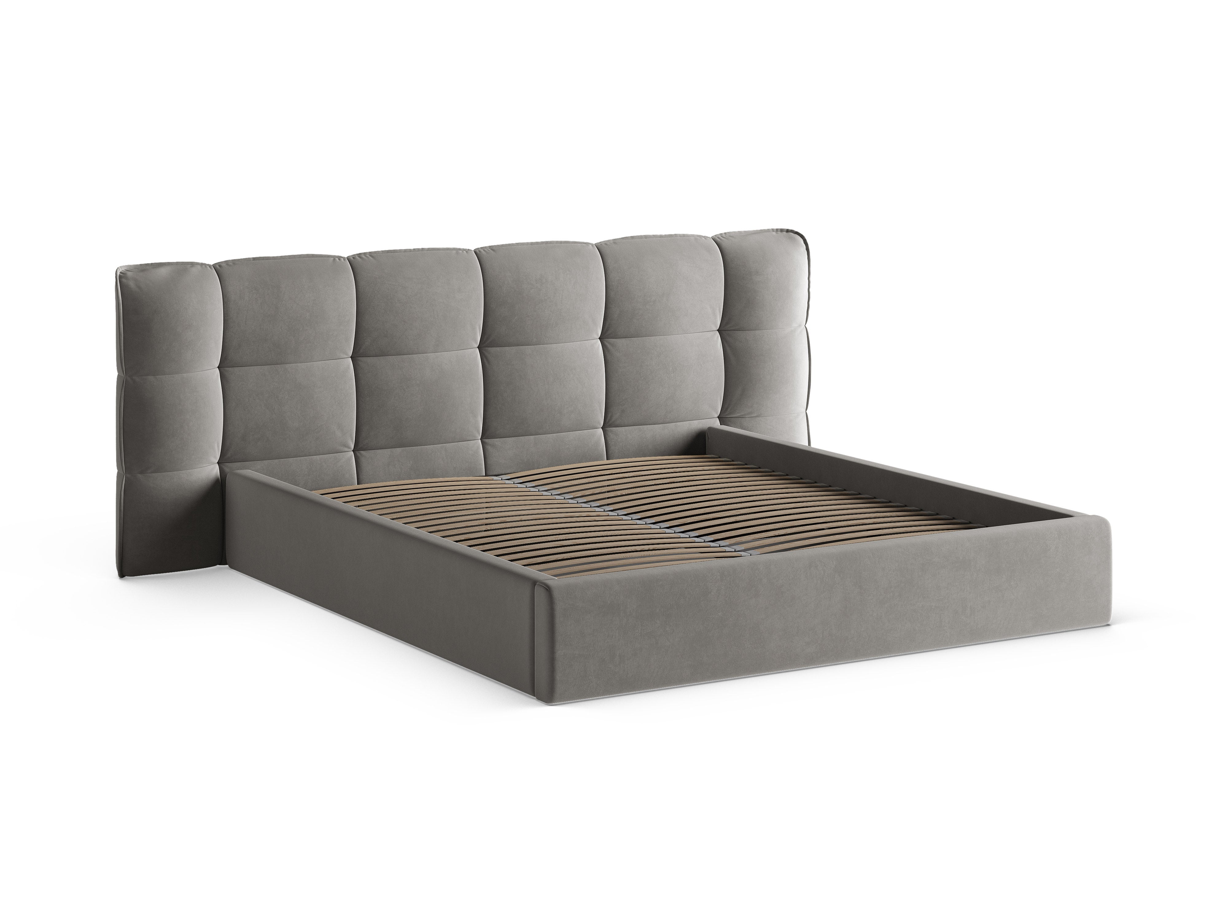 Velvet bed with storage ERIC gray