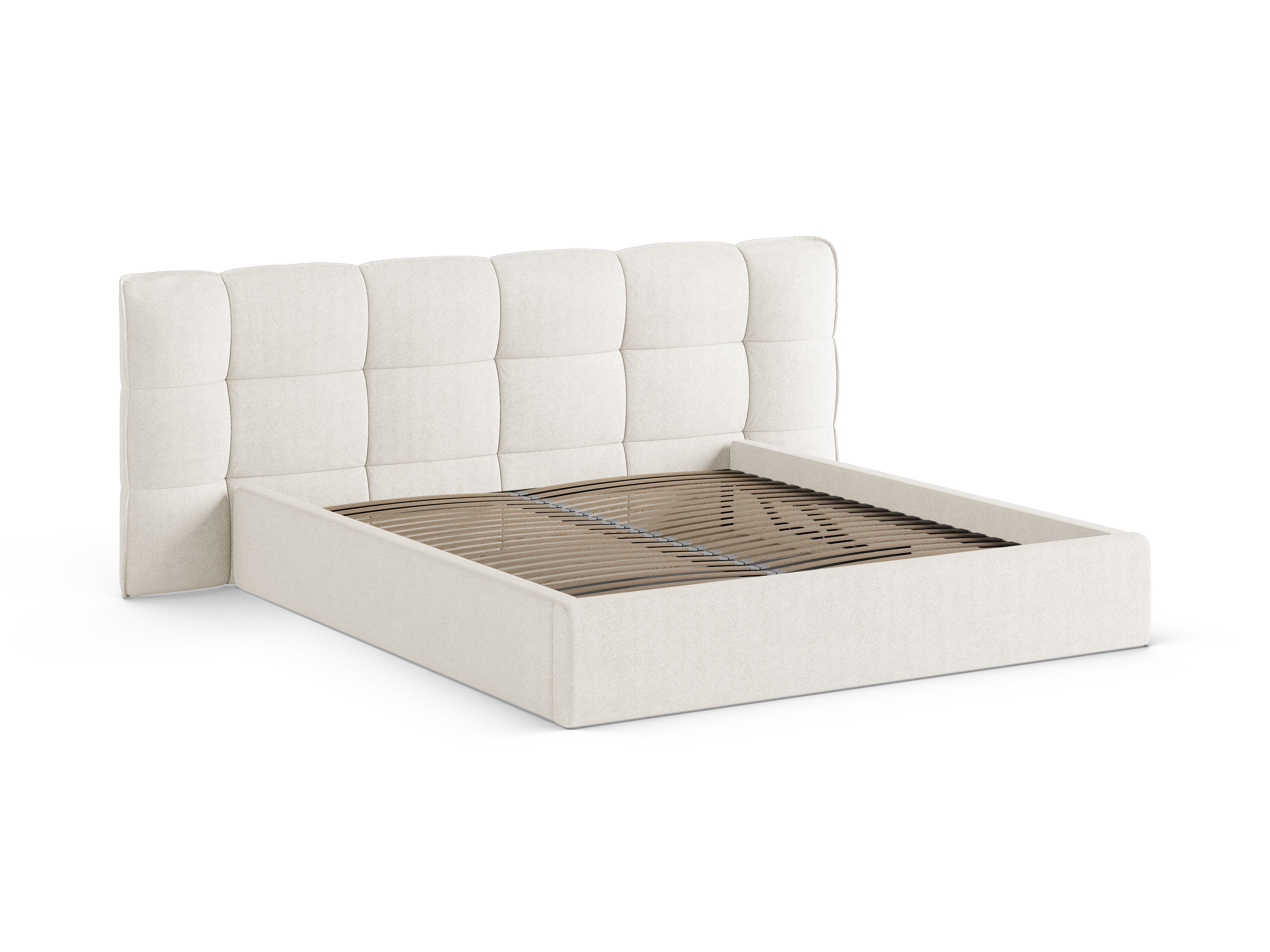 ERIC Bed with Storage in Ivory Boucle