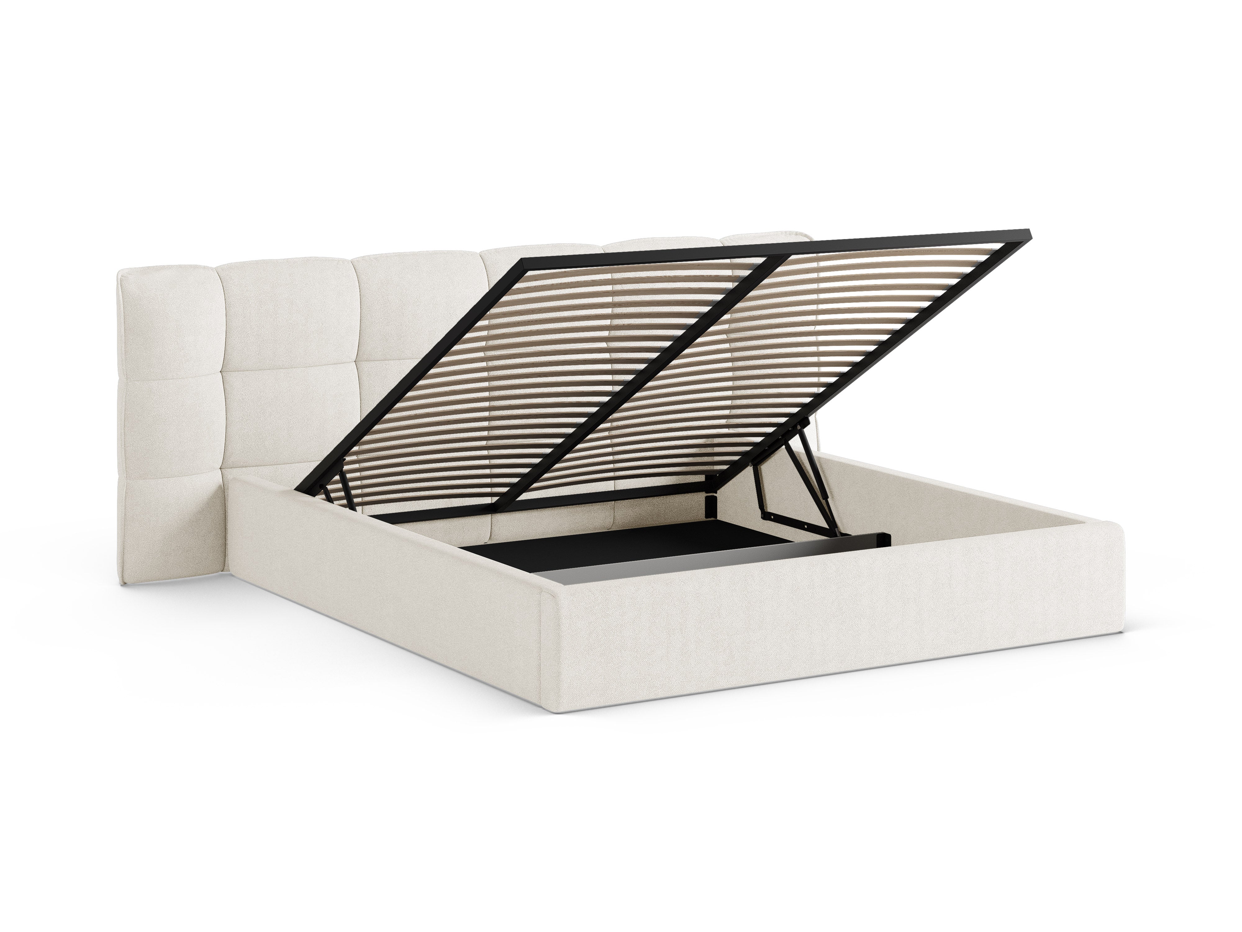 ERIC Bed with Storage in Ivory Boucle