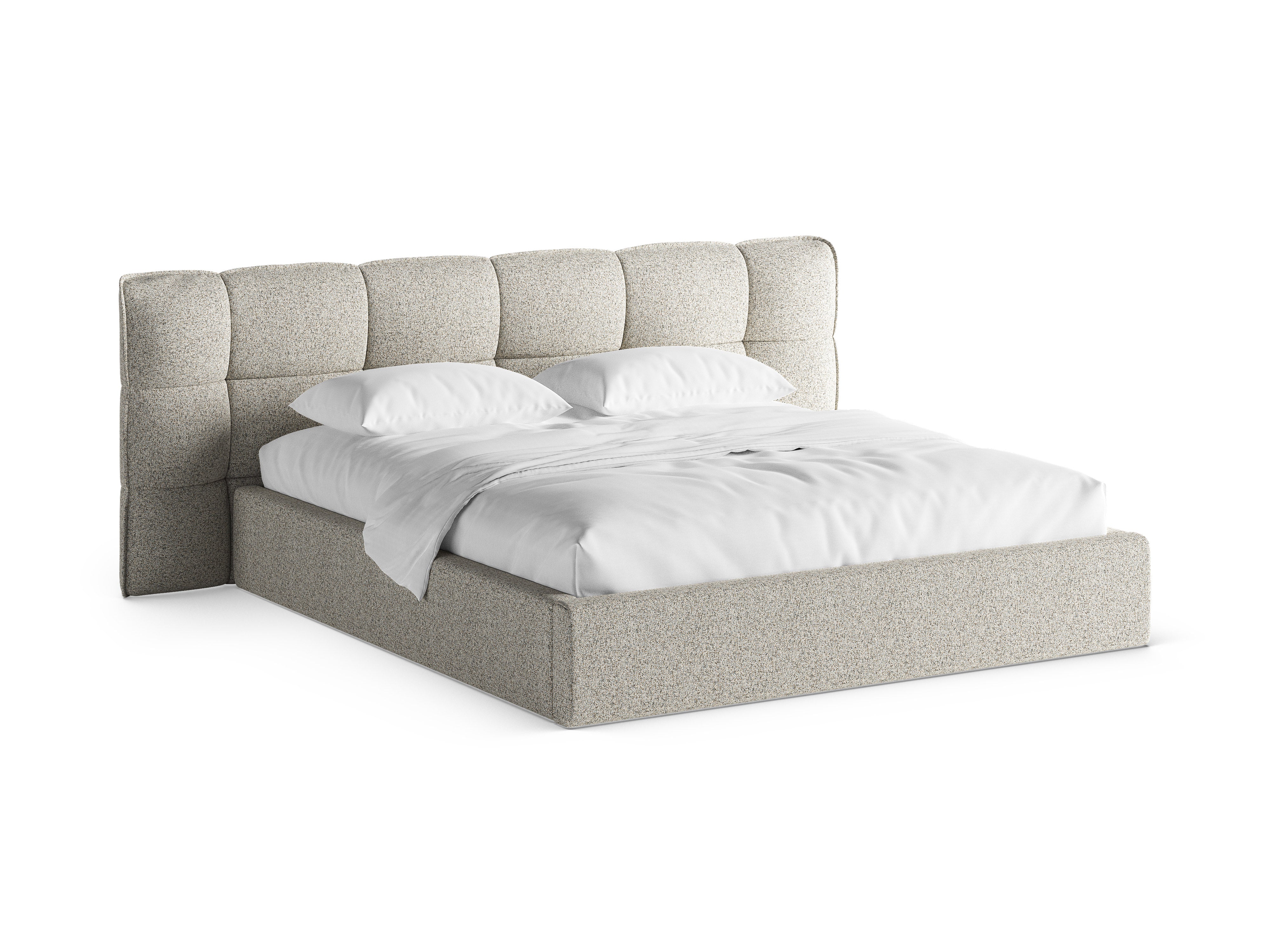 Bed met opbergruimte ERIC beige melange