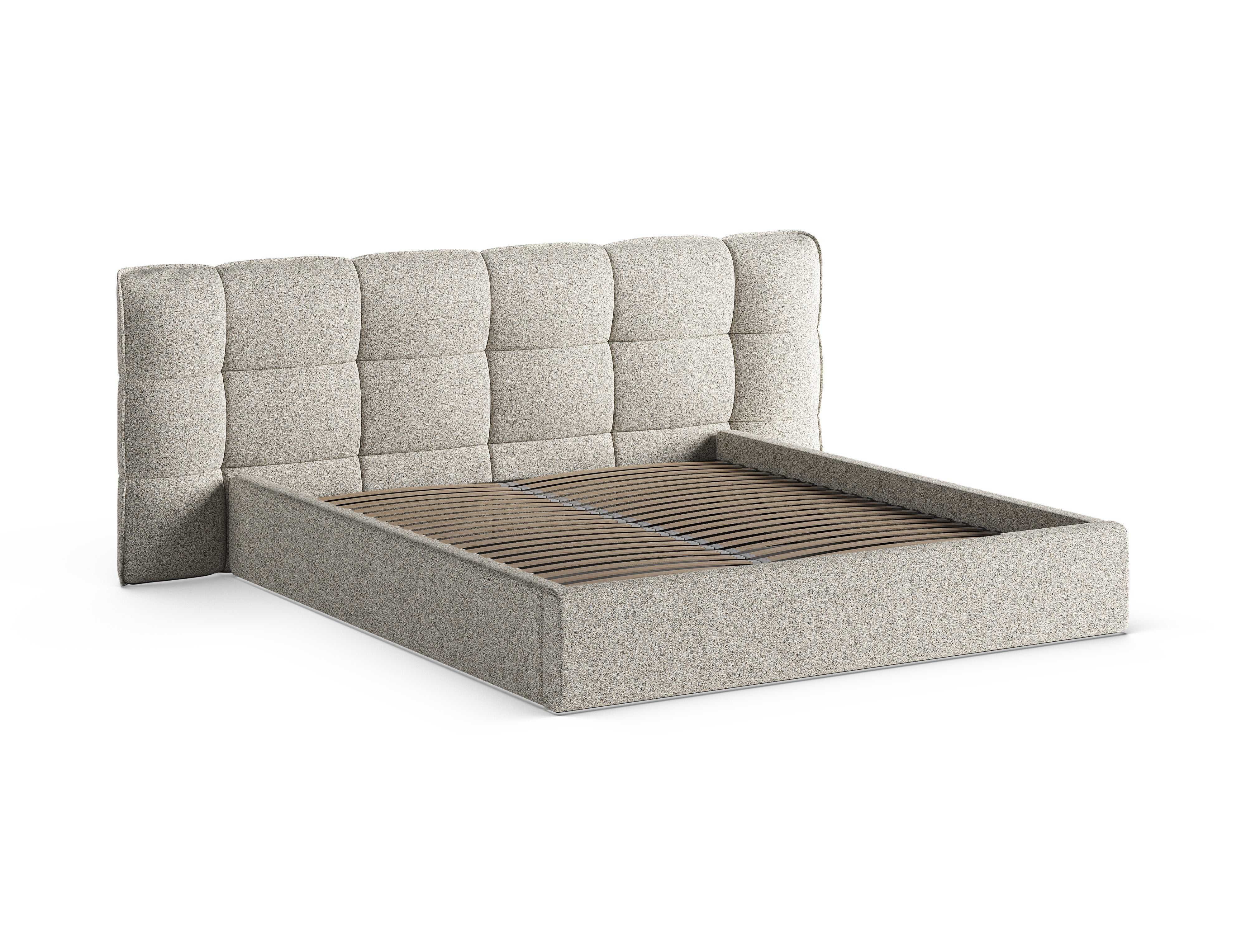 Bed met opbergruimte ERIC beige melange