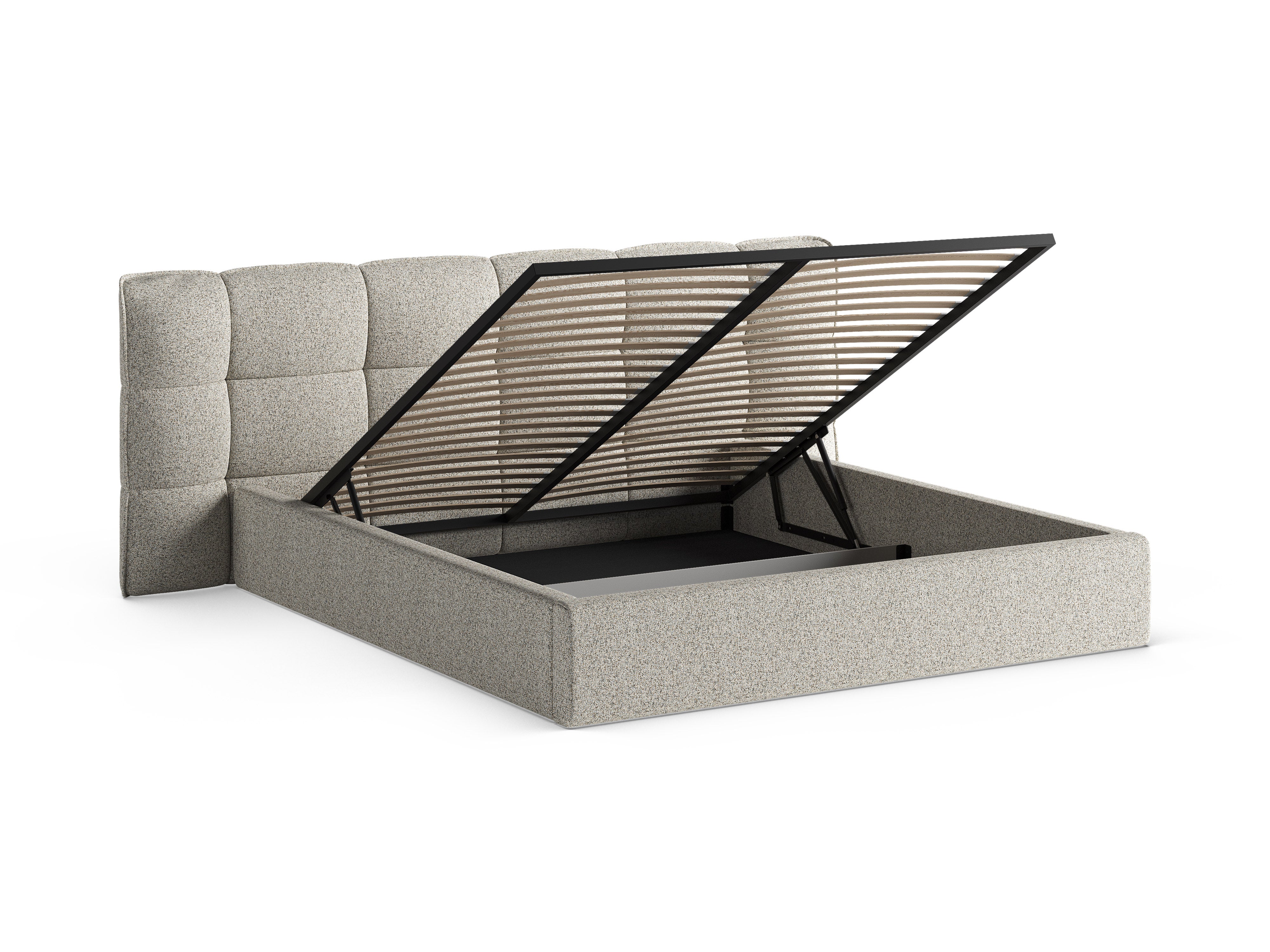 Bed met opbergruimte ERIC beige melange