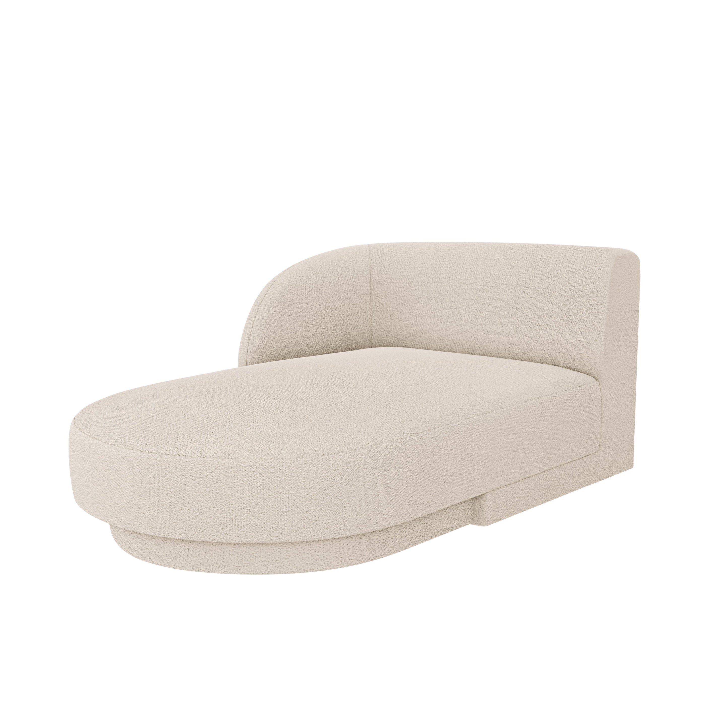 Left-facing chaise longue MILEY beige boucle