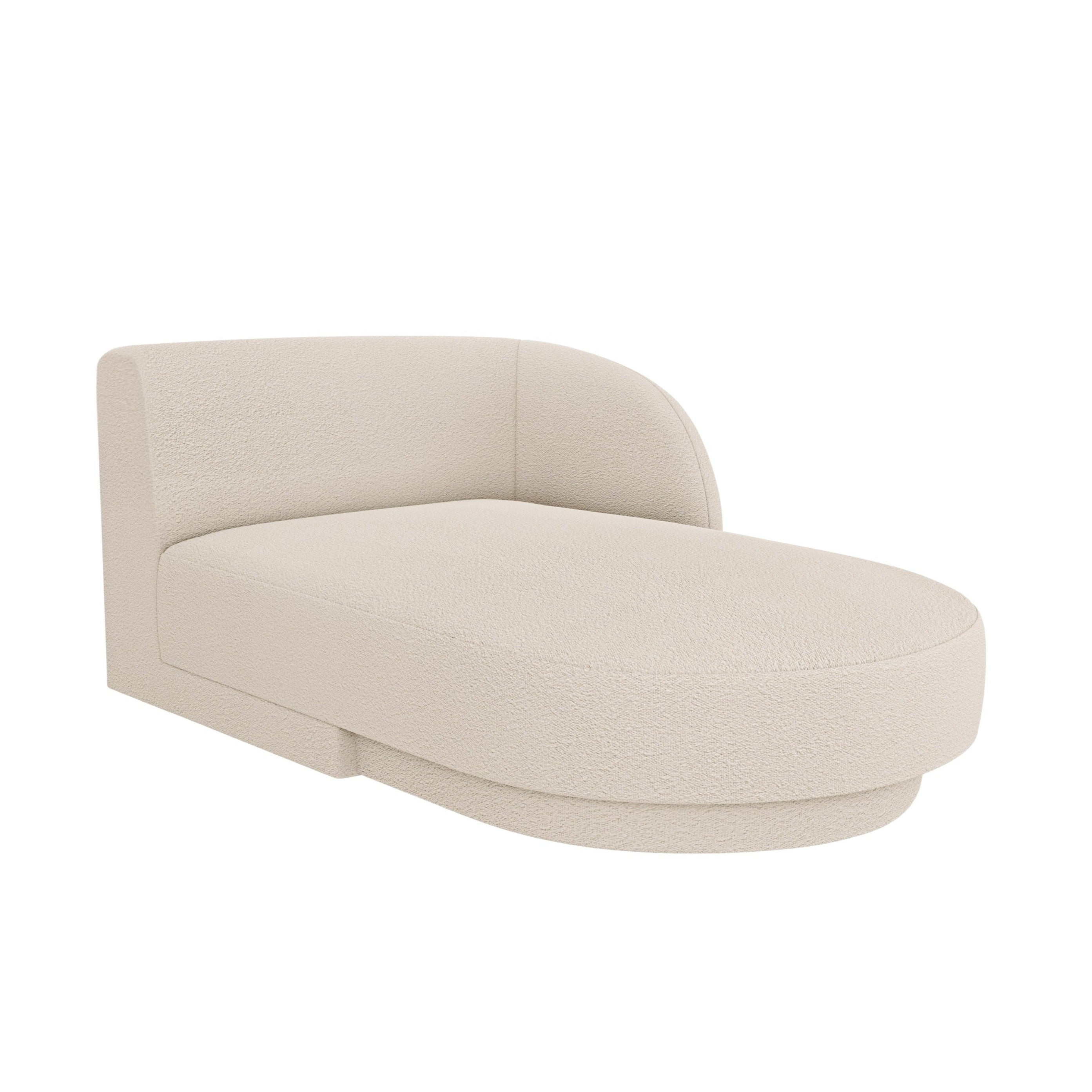 Right-facing chaise longue MILEY beige boucle
