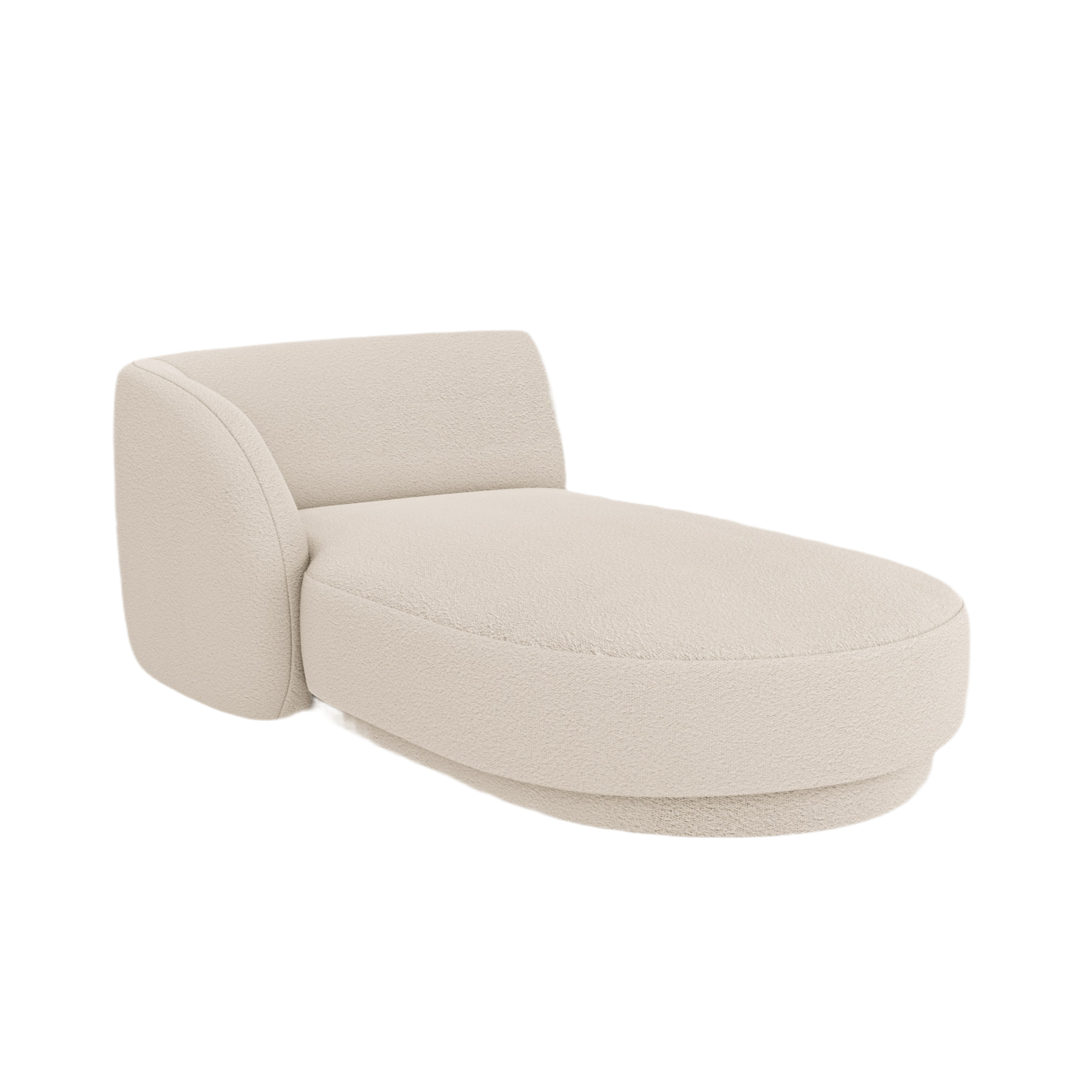 Left-facing chaise longue MILEY beige boucle