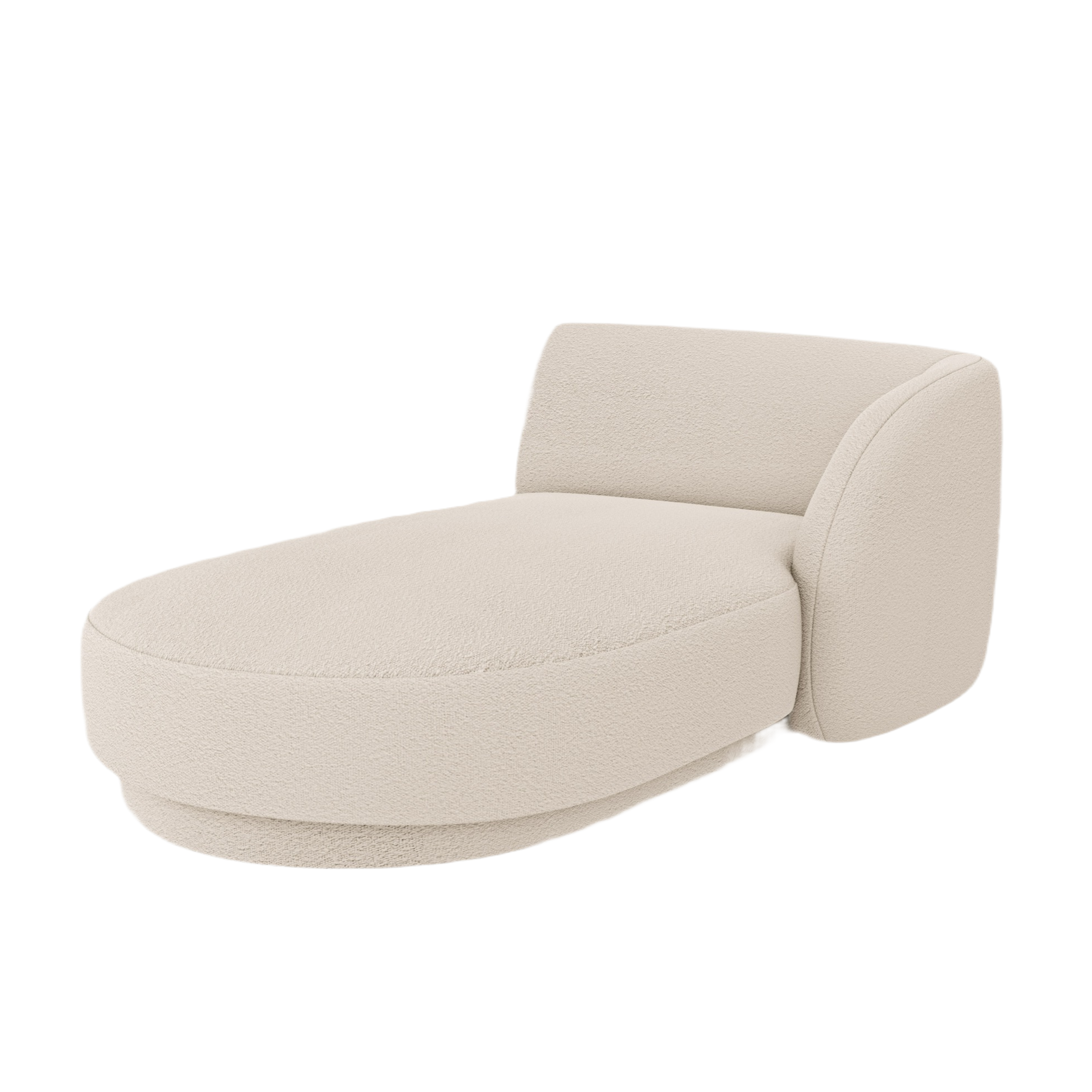 Right-facing chaise longue MILEY beige boucle