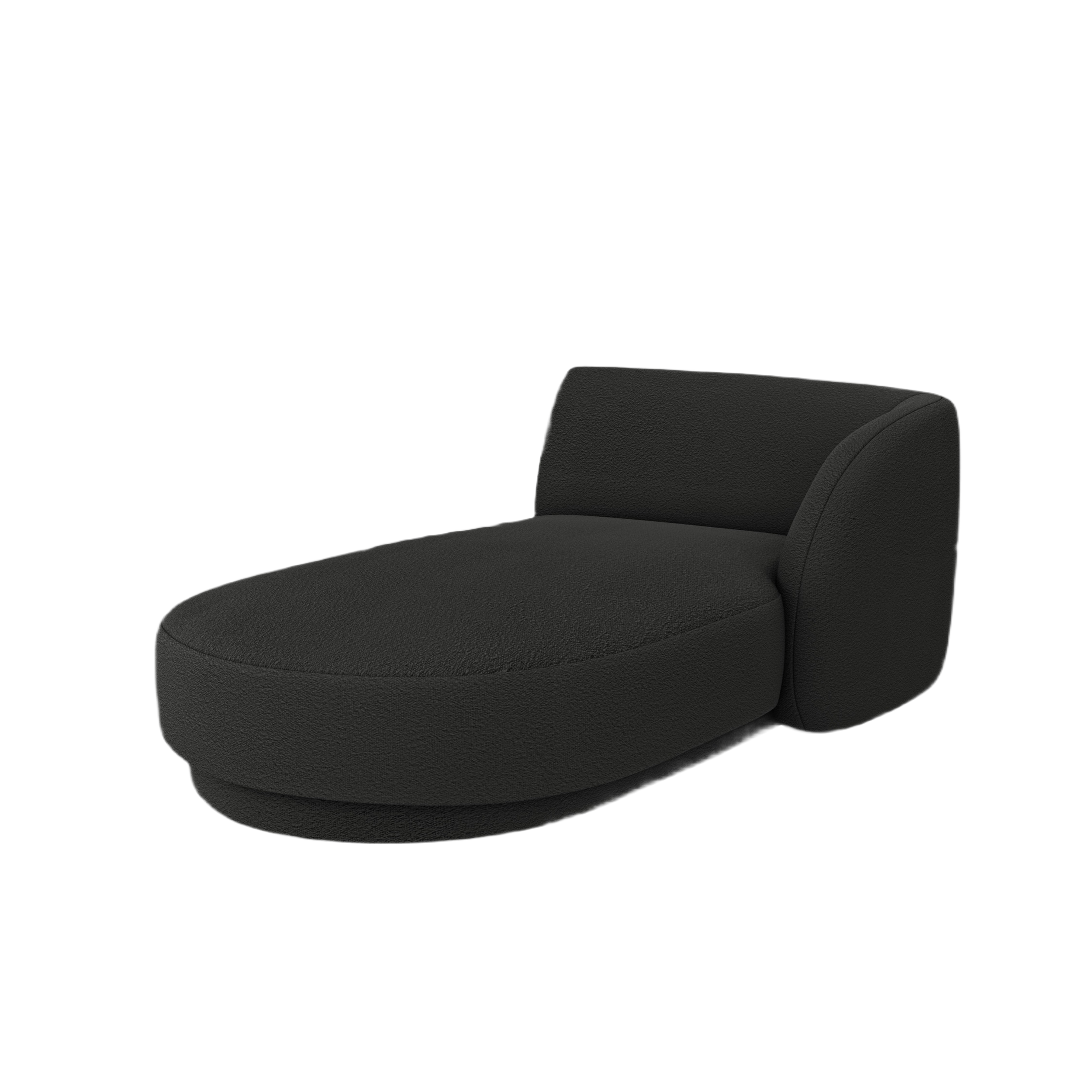 Rechthoekige chaise longue MILEY zwart boucle