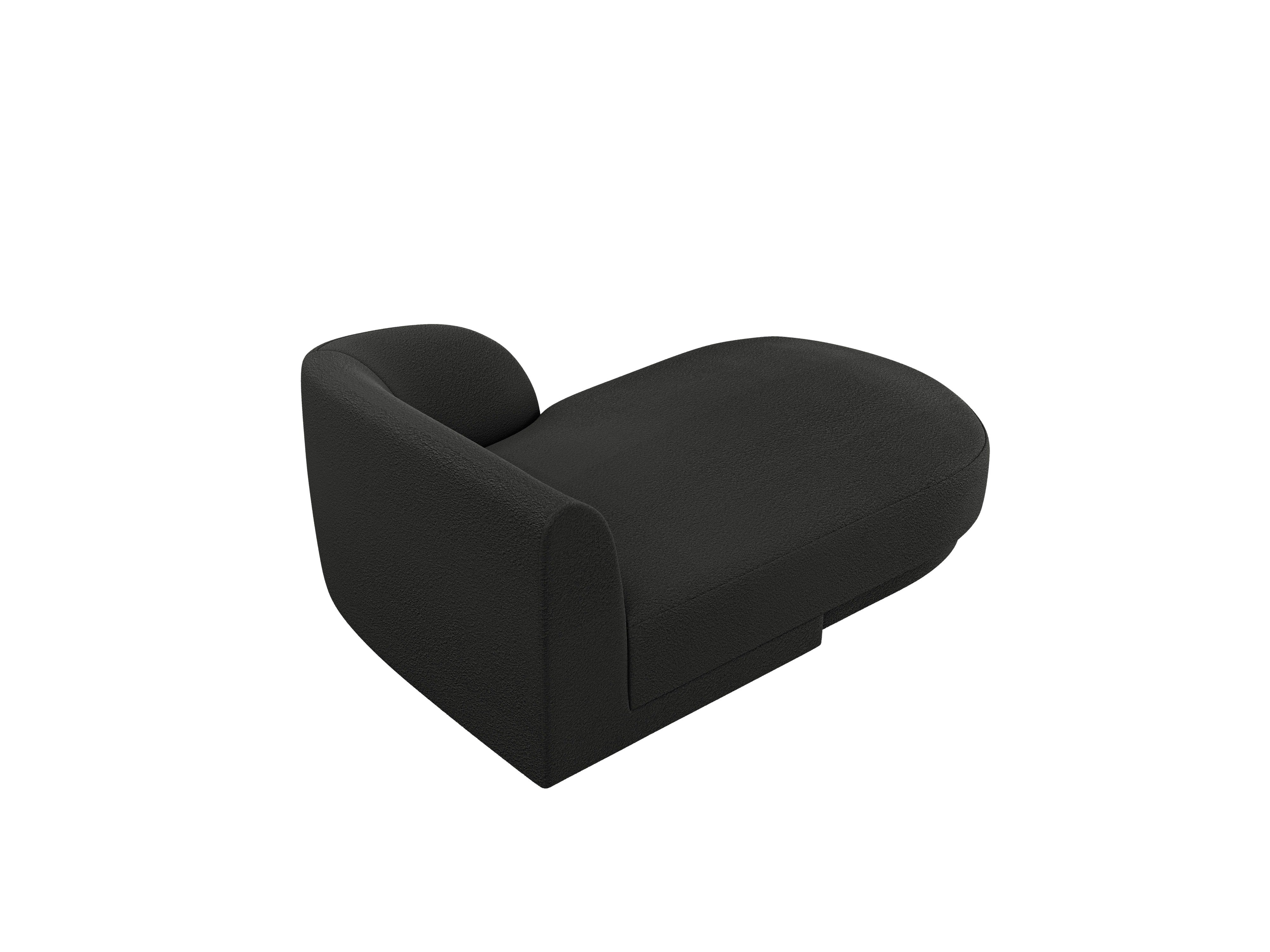 Rechthoekige chaise longue MILEY zwart boucle