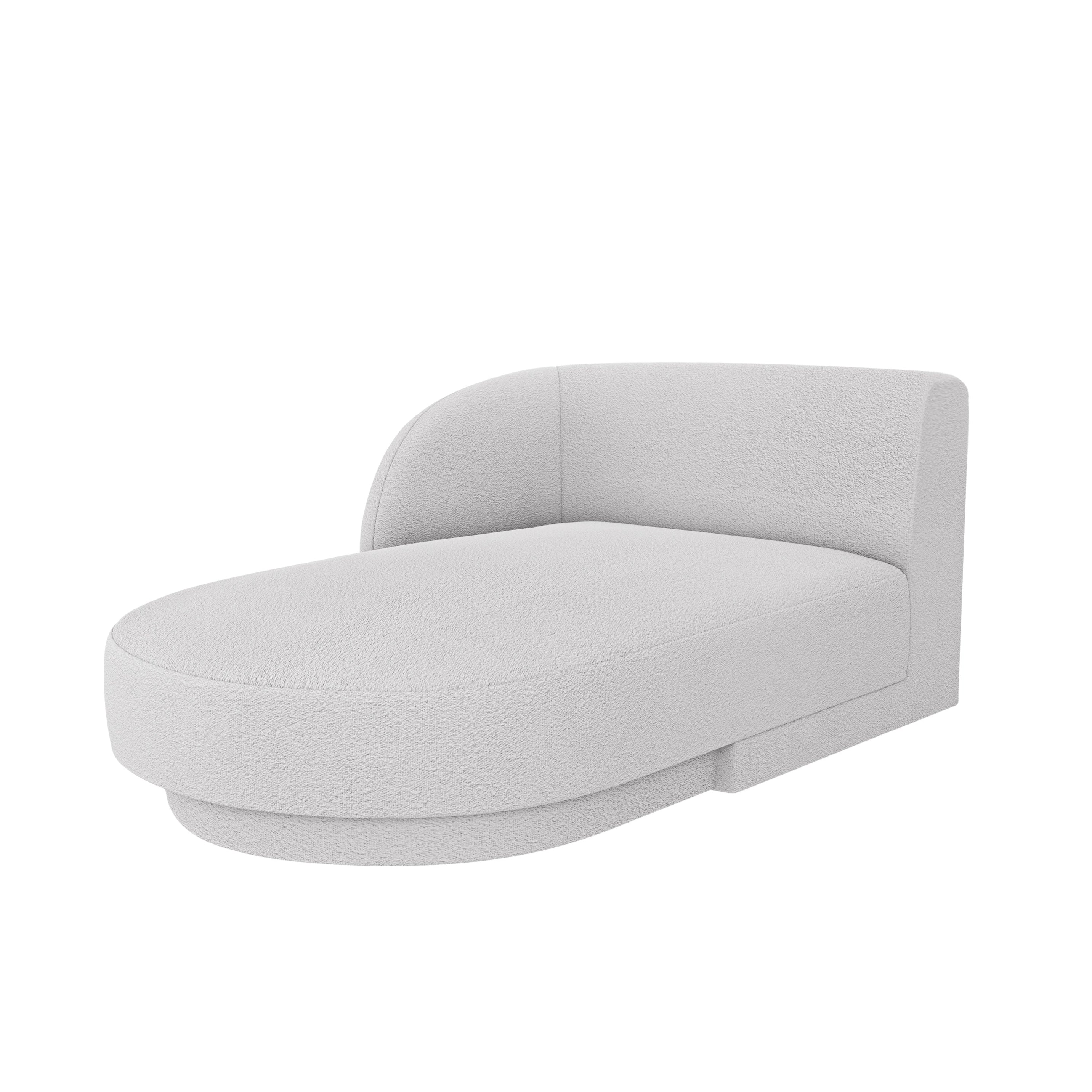 Left-facing chaise longue MILEY light gray boucle