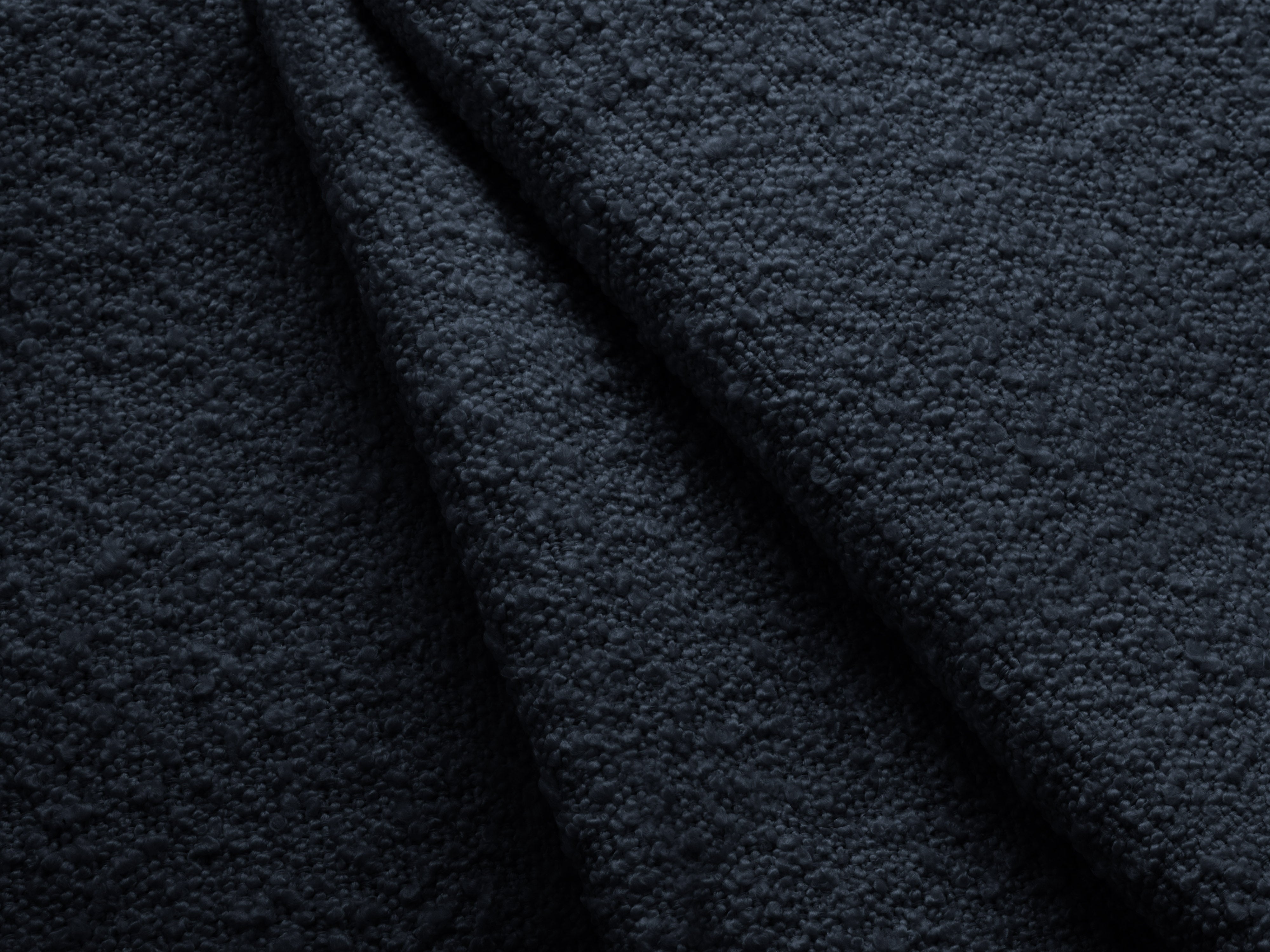 Linksseitiger Szezlong MILEY dunkelblauer Boucle