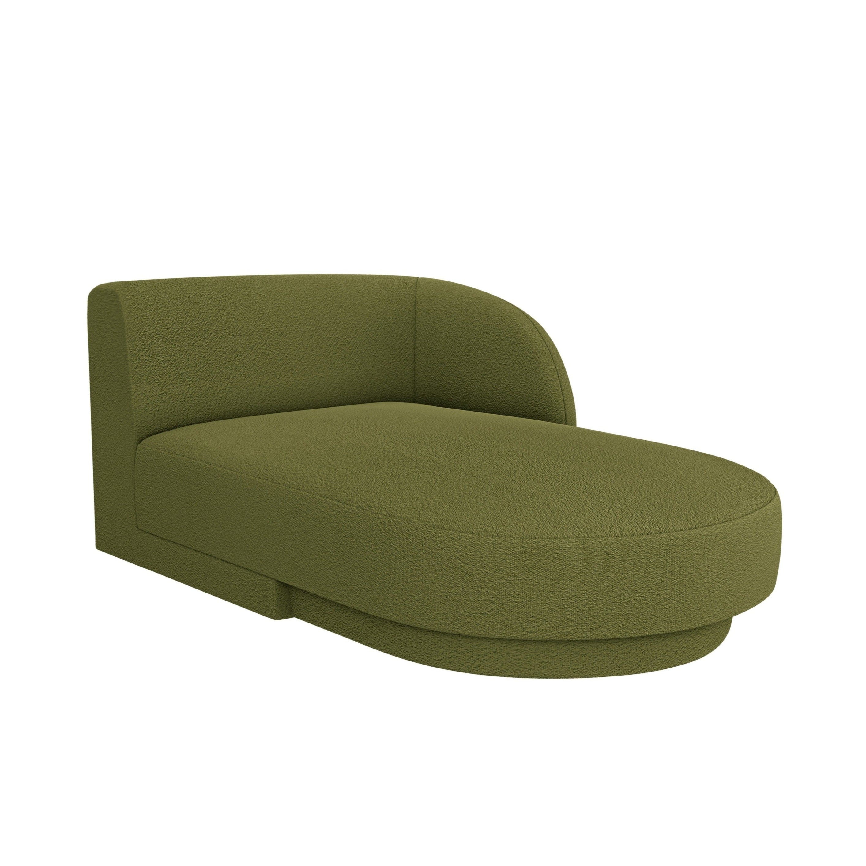 Rechthoekige chaise longue MILEY groene boucle