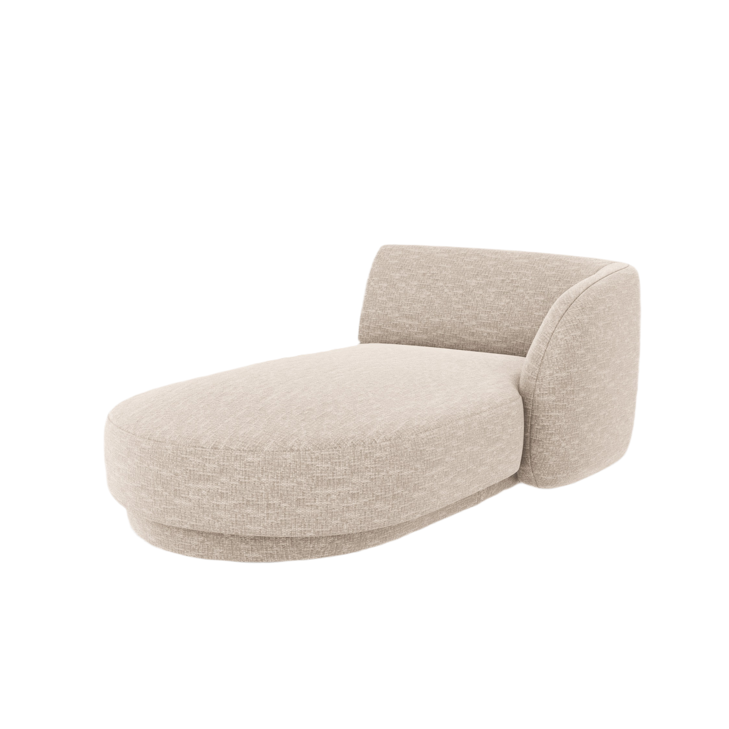Right-facing chaise longue MILEY beige silky chenille