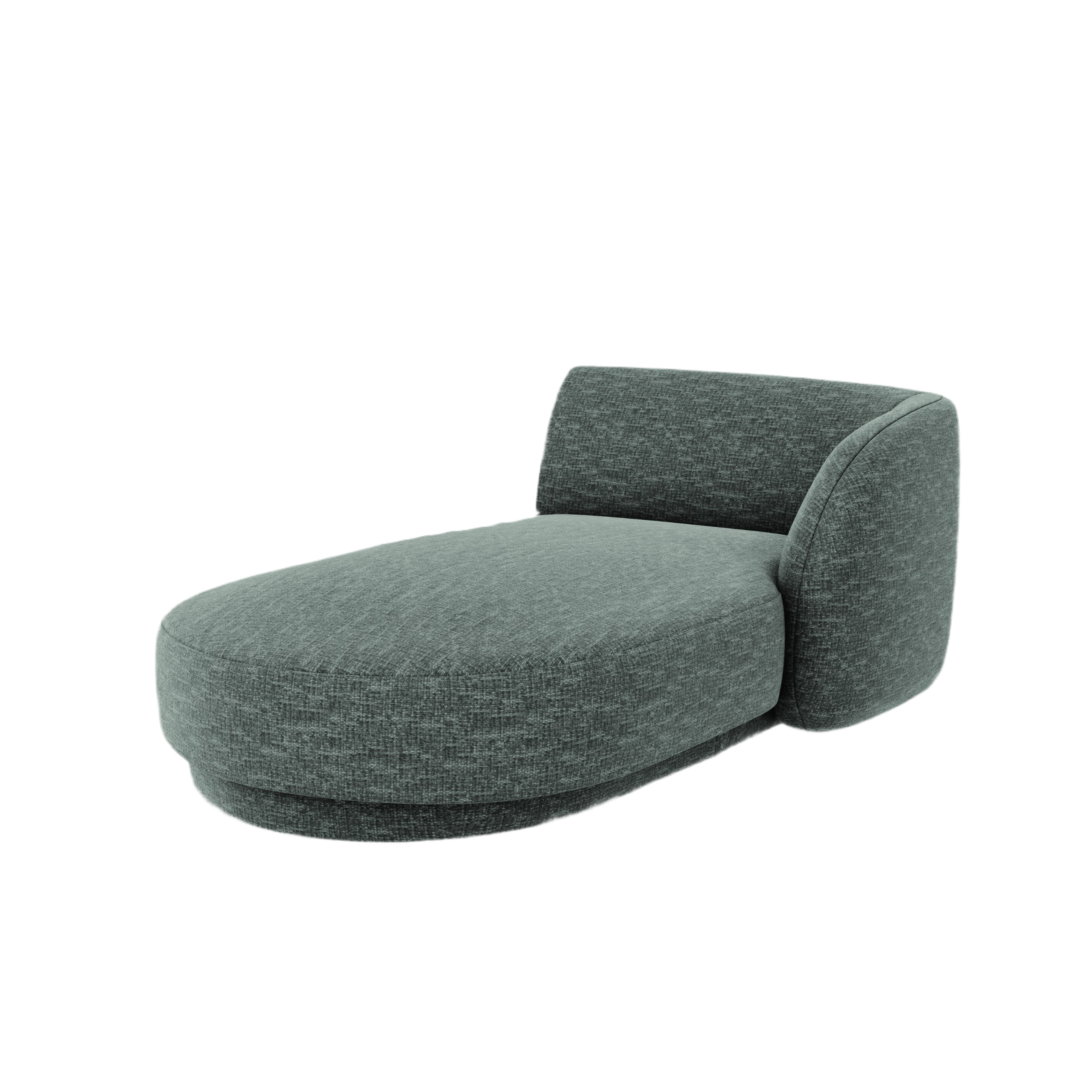 Rechthoekige chaise longue MILEY petrolblauw fluweel