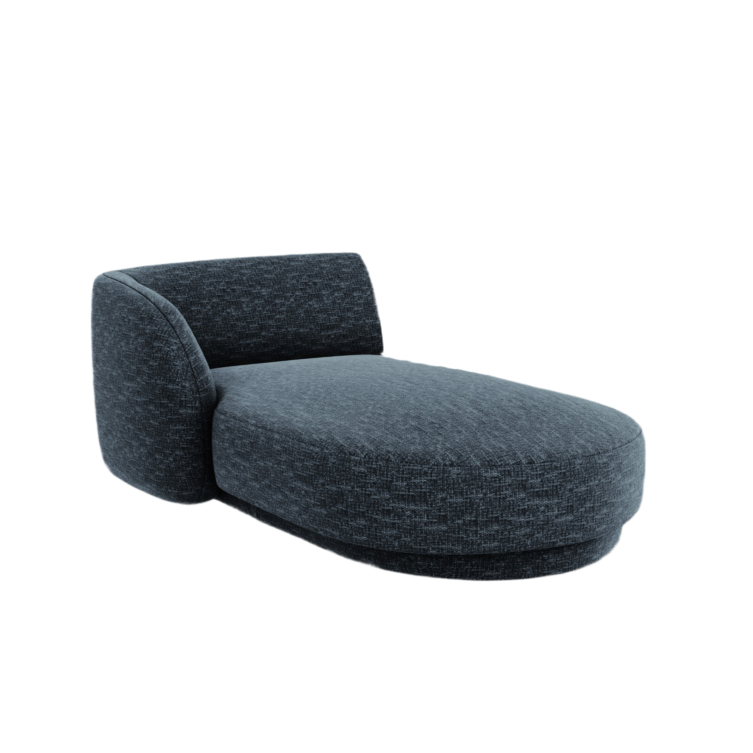 Left-facing chaise longue MILEY royal blue silky chenille
