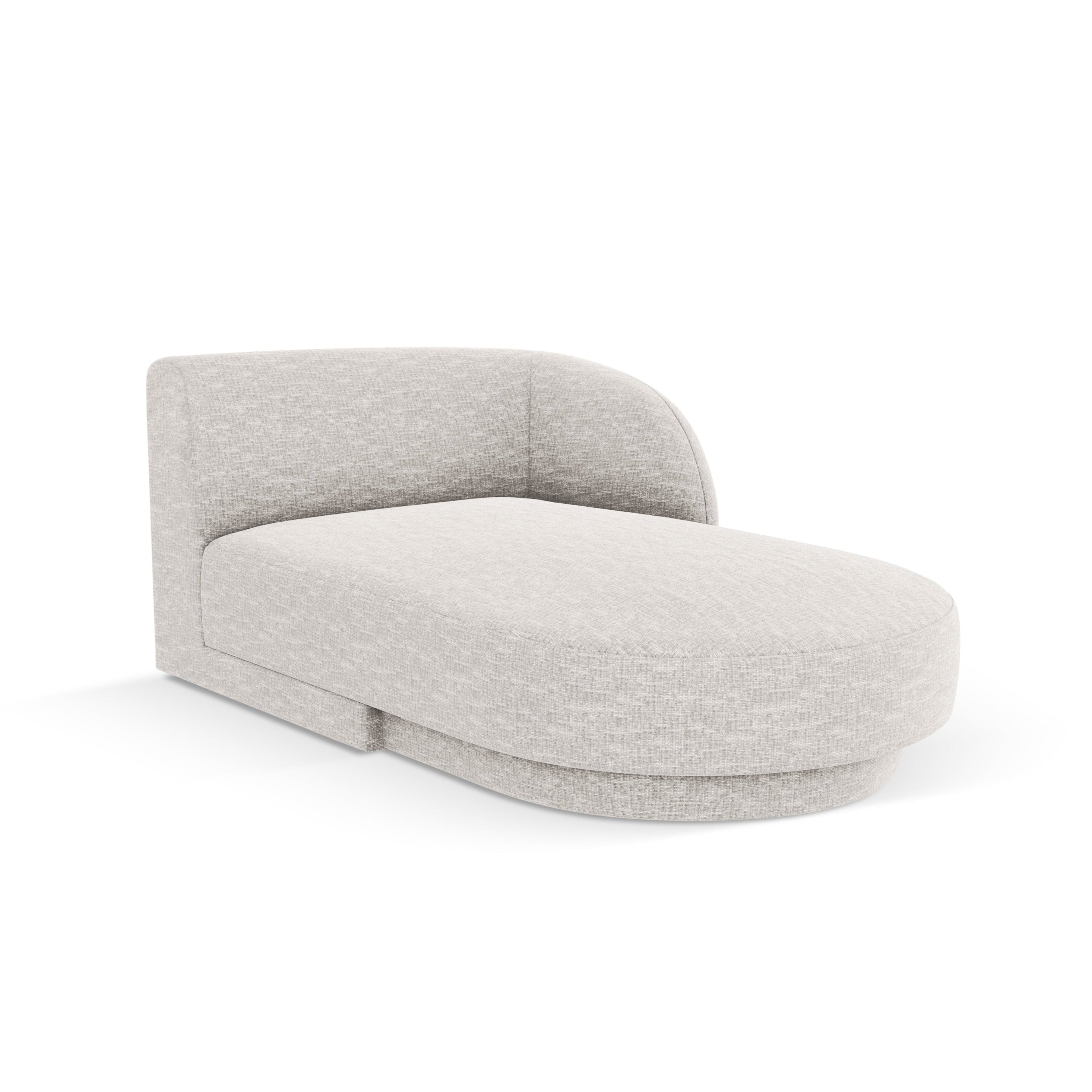 Right-facing chaise longue MILEY light gray silky chenille