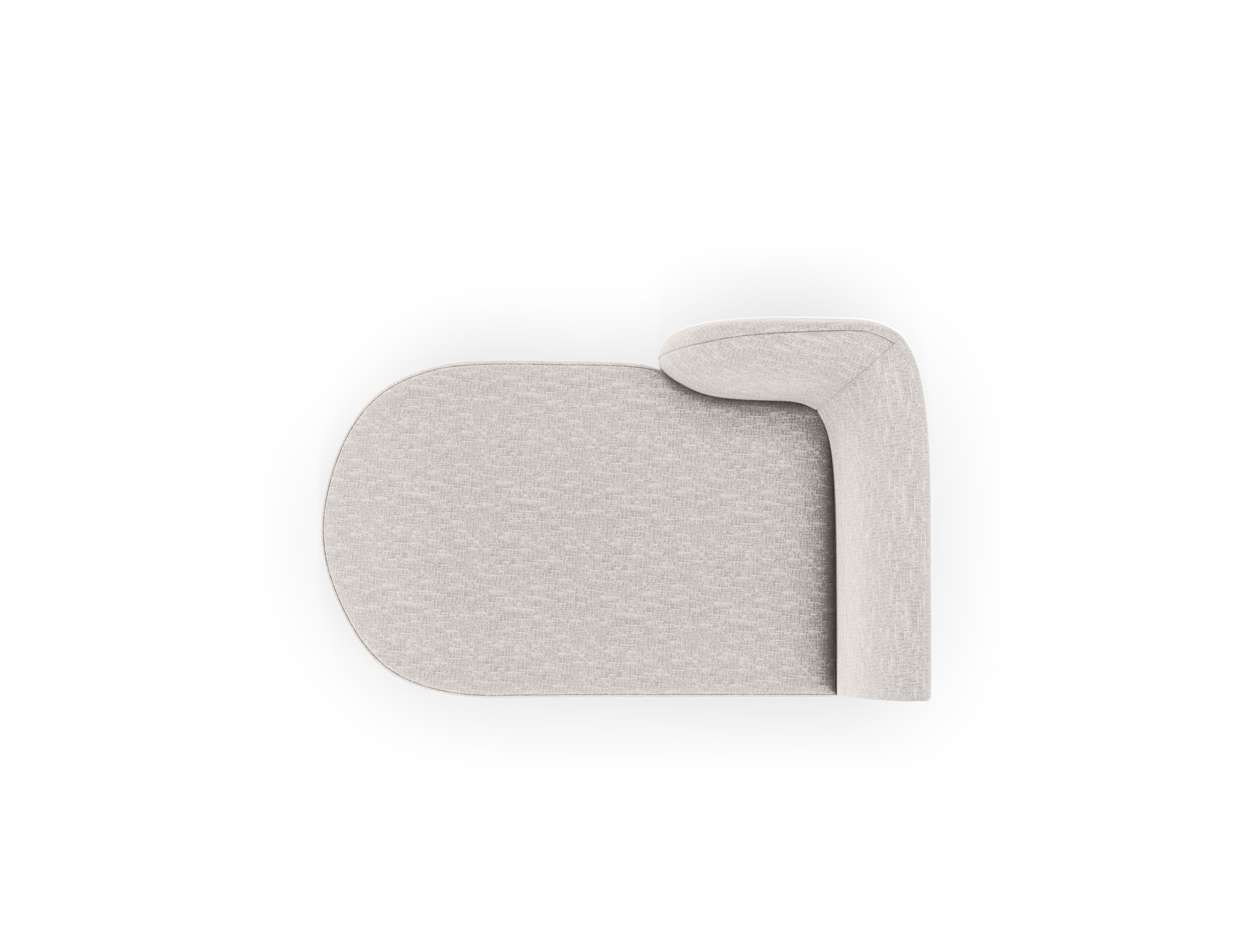 Szezlong links MILEY lichtgrijs chenille zijdeachtig