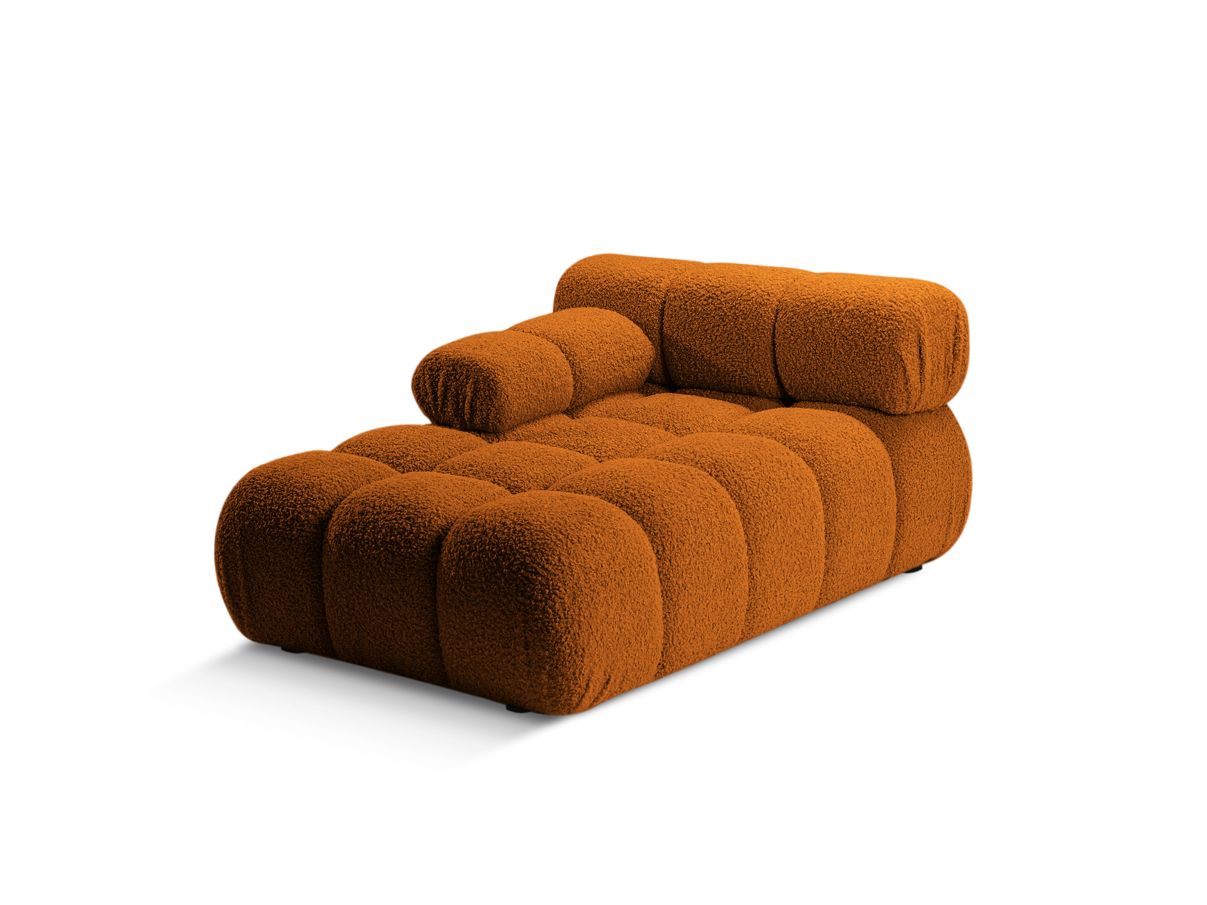 Links georiënteerde BELLIS chaise longue in baksteen bouclé