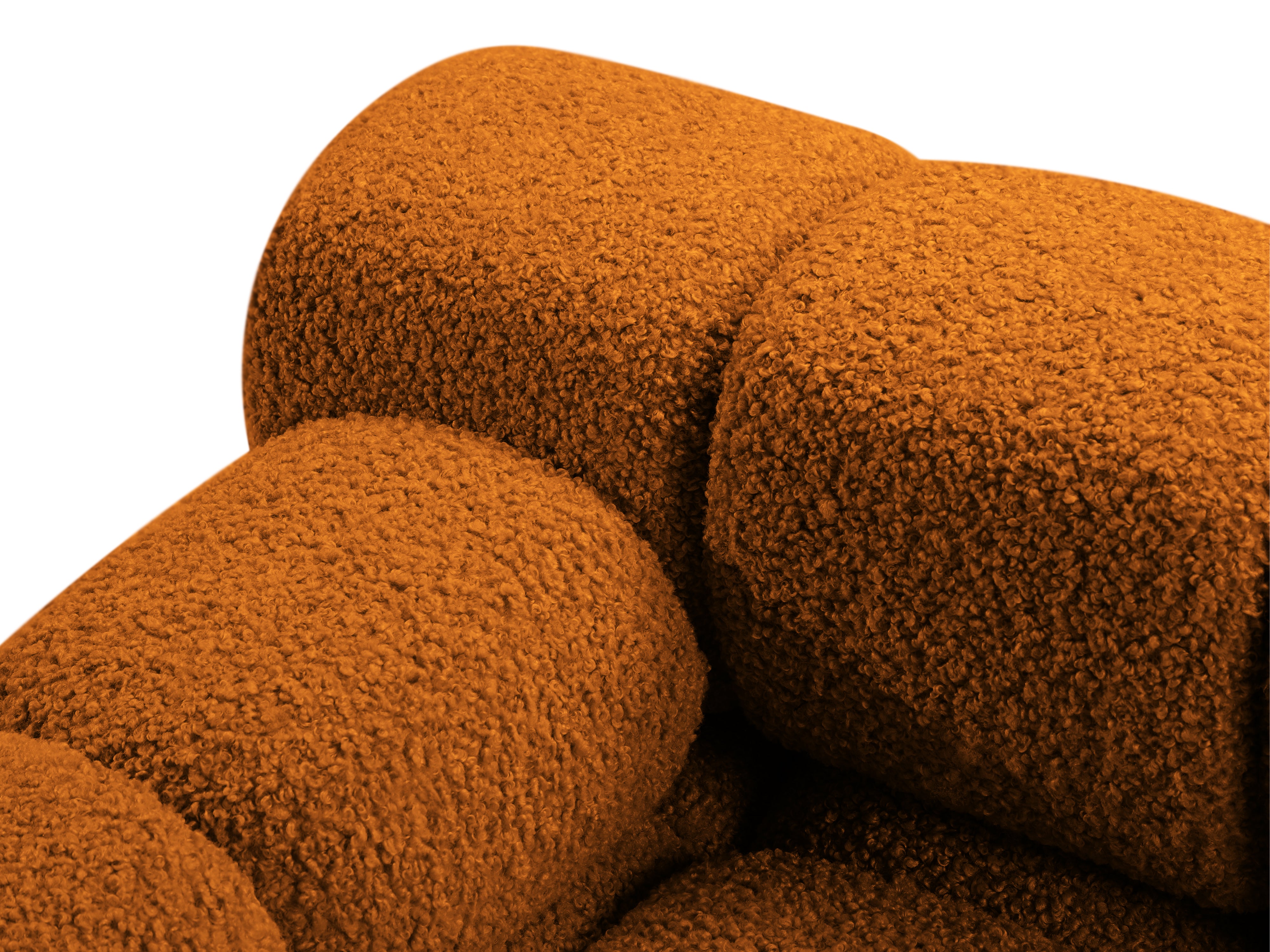 Links georiënteerde BELLIS chaise longue in baksteen bouclé