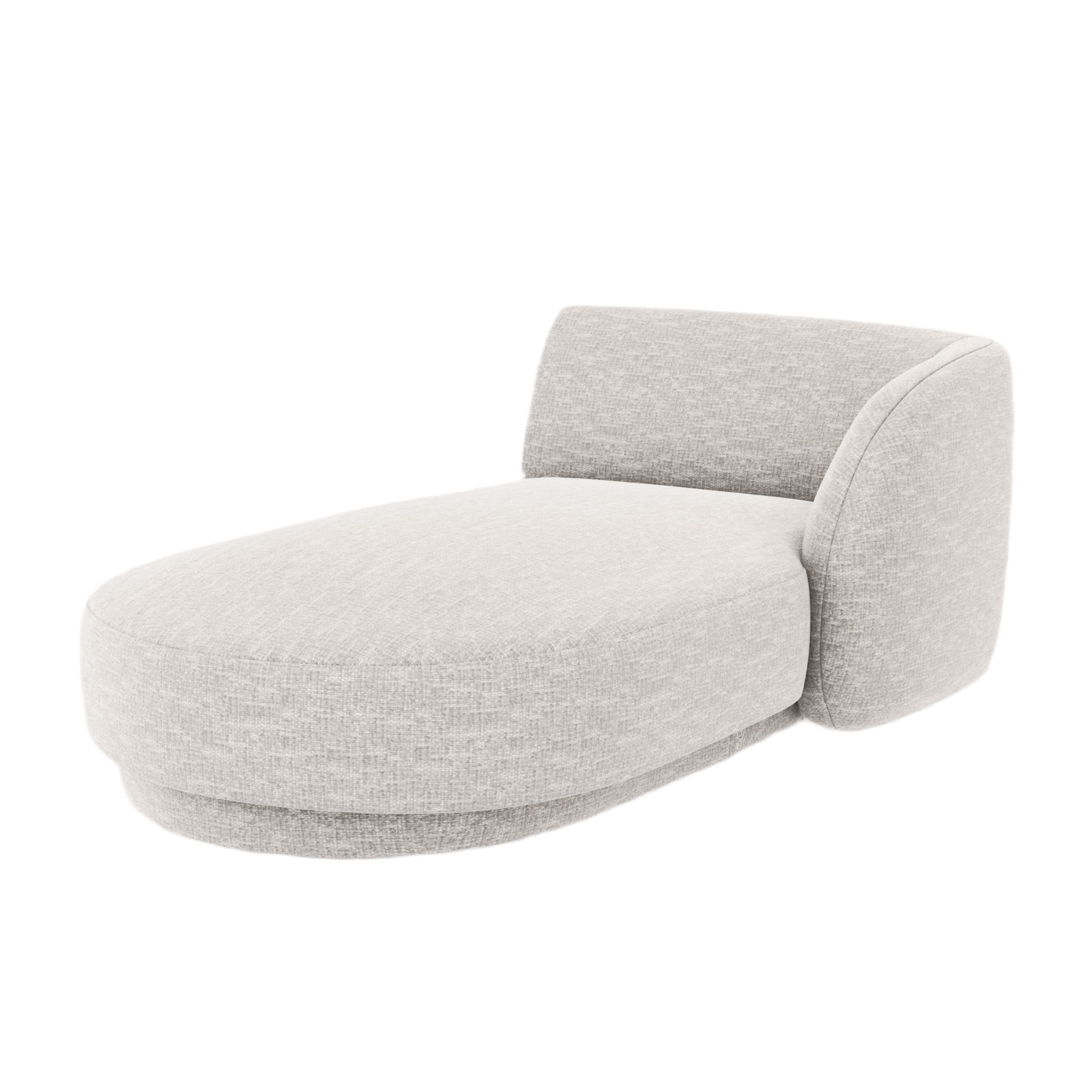 Rechthoekige chaise longue MILEY grijs chenille