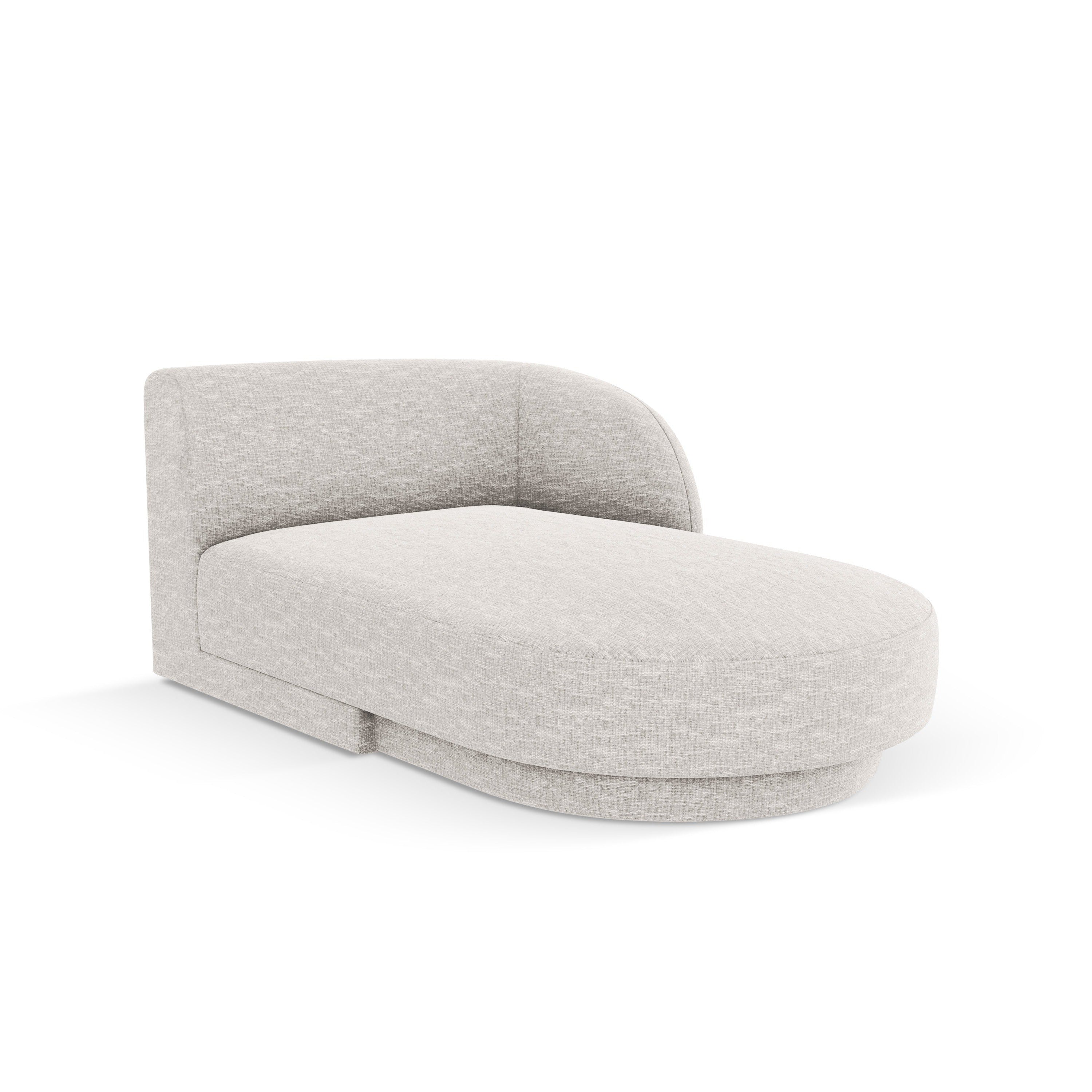 Rechthoekige chaise longue MILEY grijs chenille