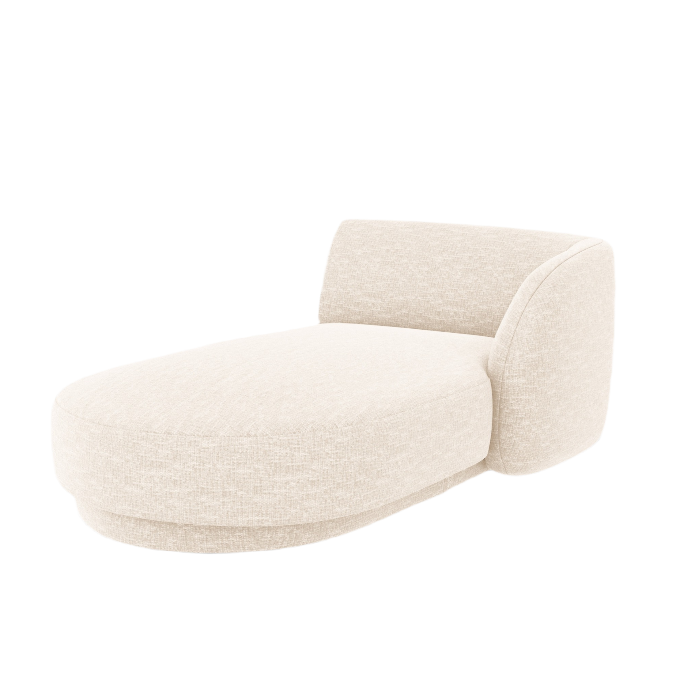 Right-facing chaise longue MILEY ivory chenille