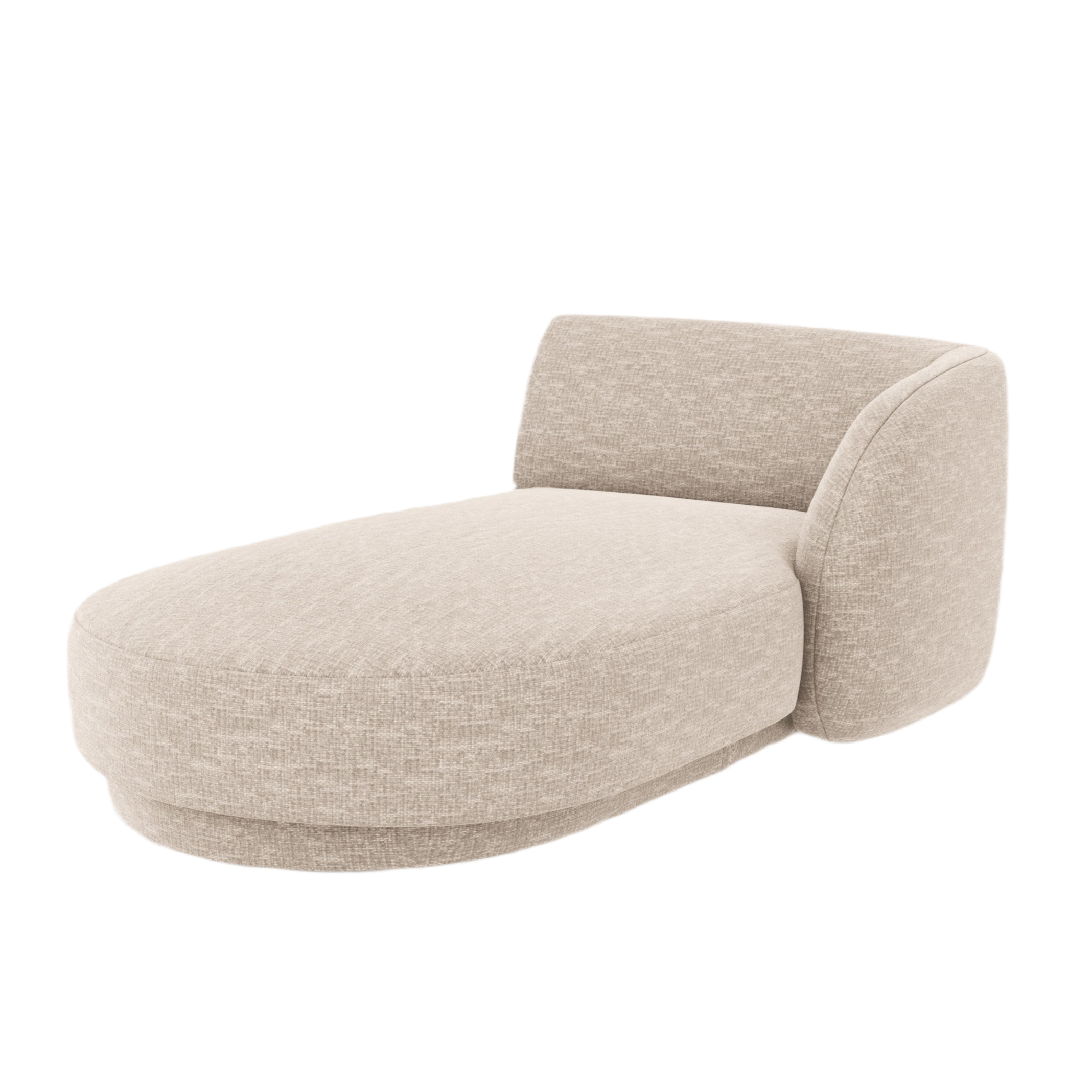 Rechthoekige Szezlong MILEY beige chenille