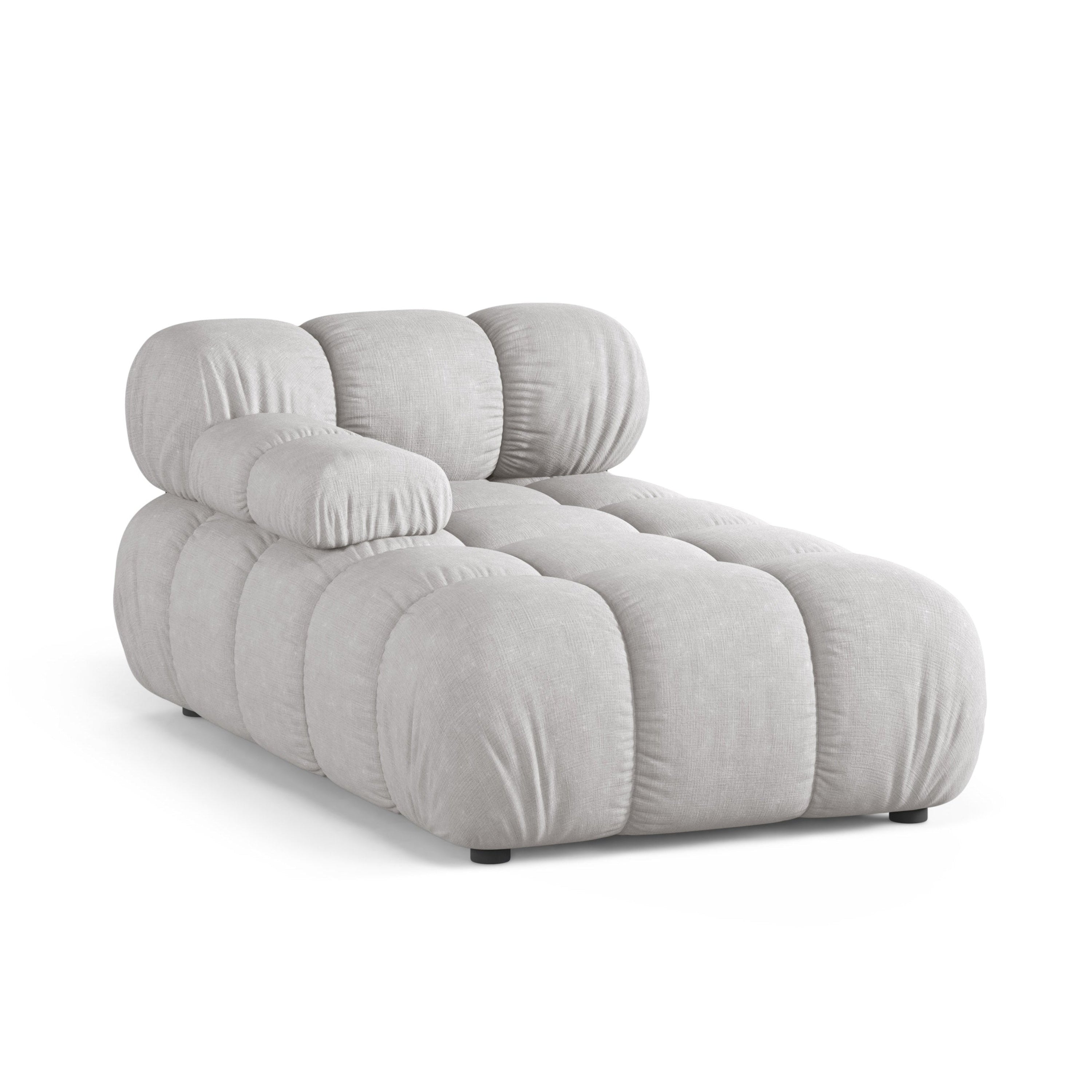 Links georiënteerde BELLIS chaise longue in lichtgrijs