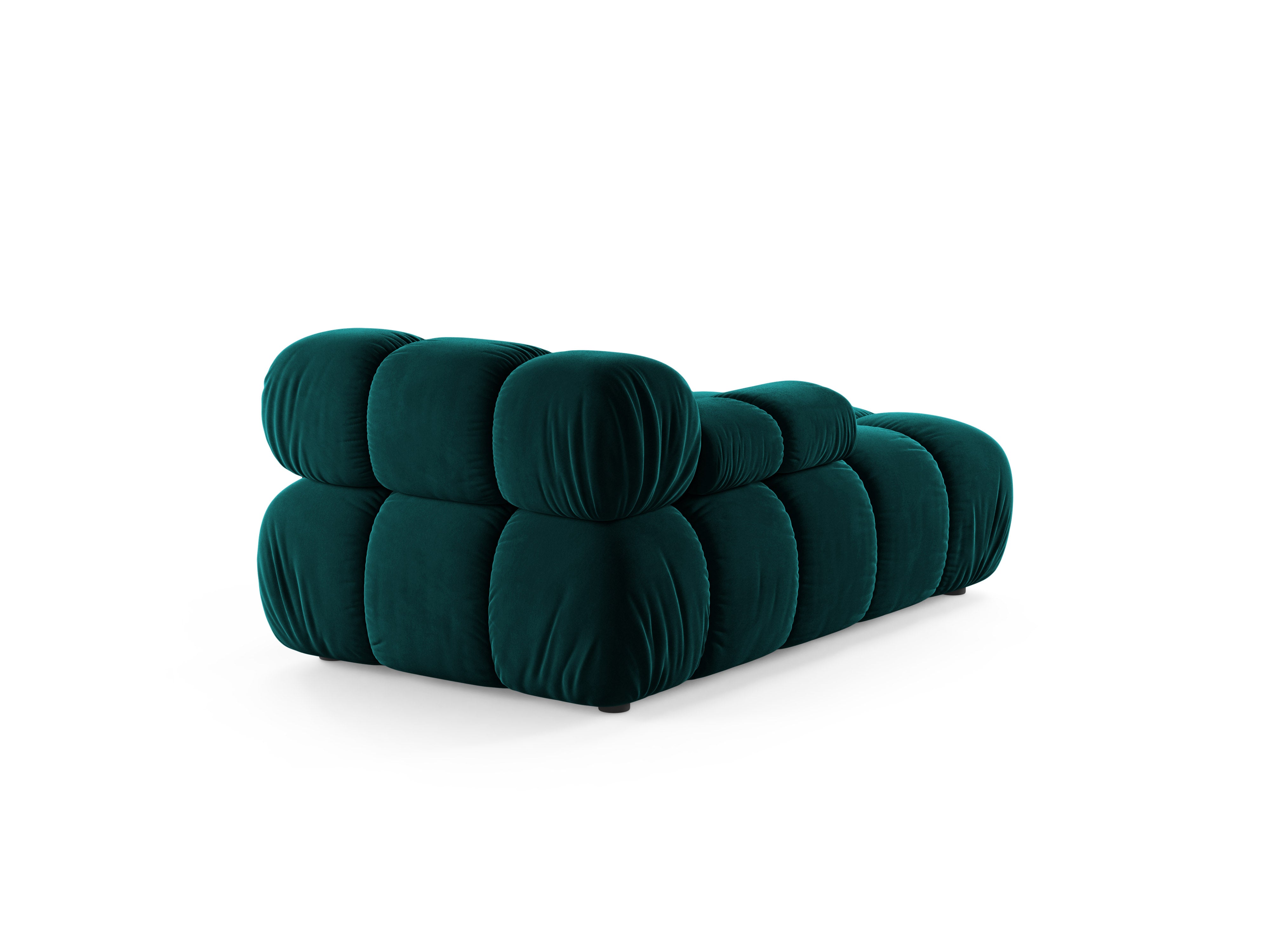 Linkszijdige BELLIS chaise longue in diep petrol velours