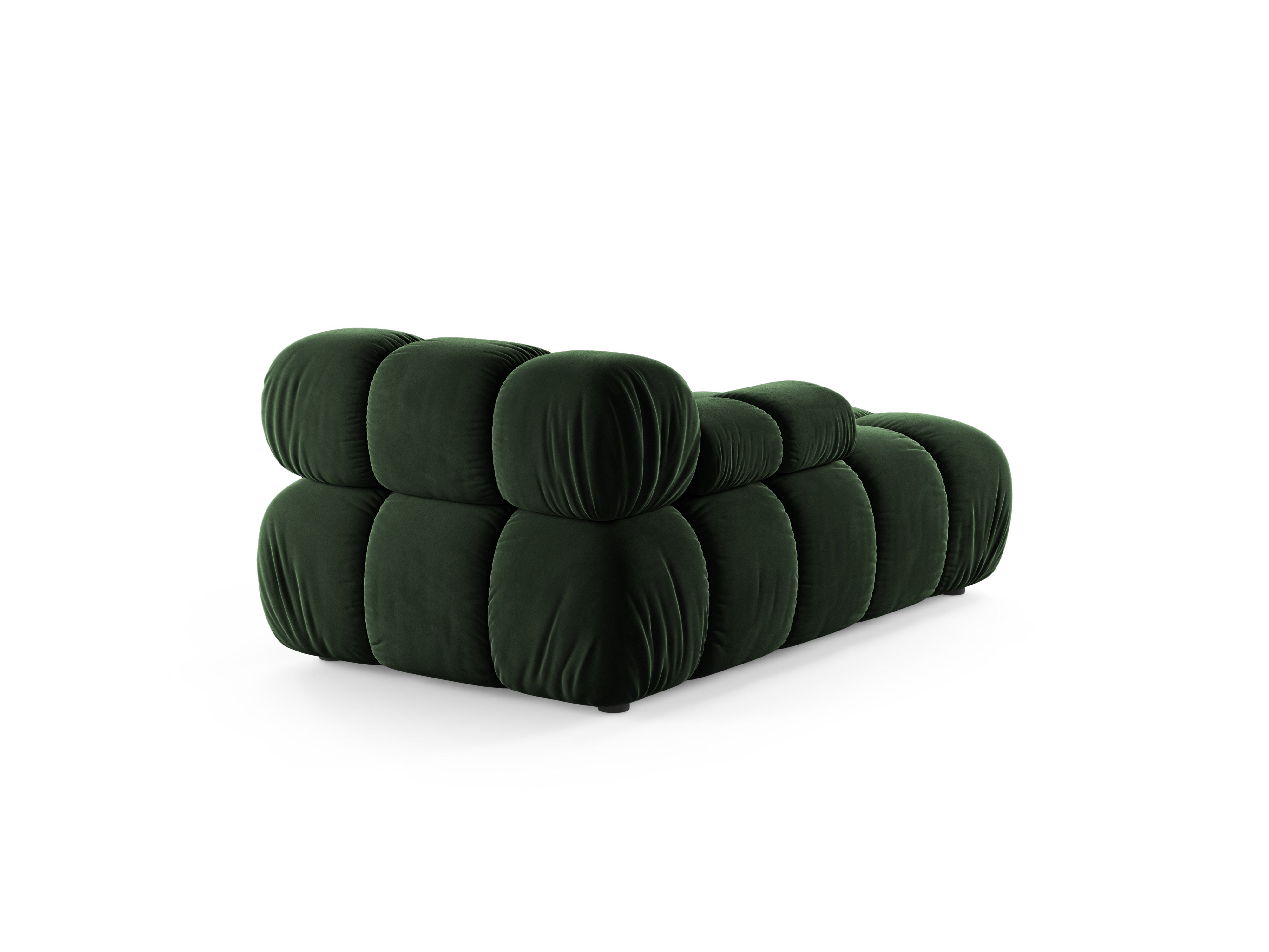Linker chaise longue BELLIS in flessengroen velours
