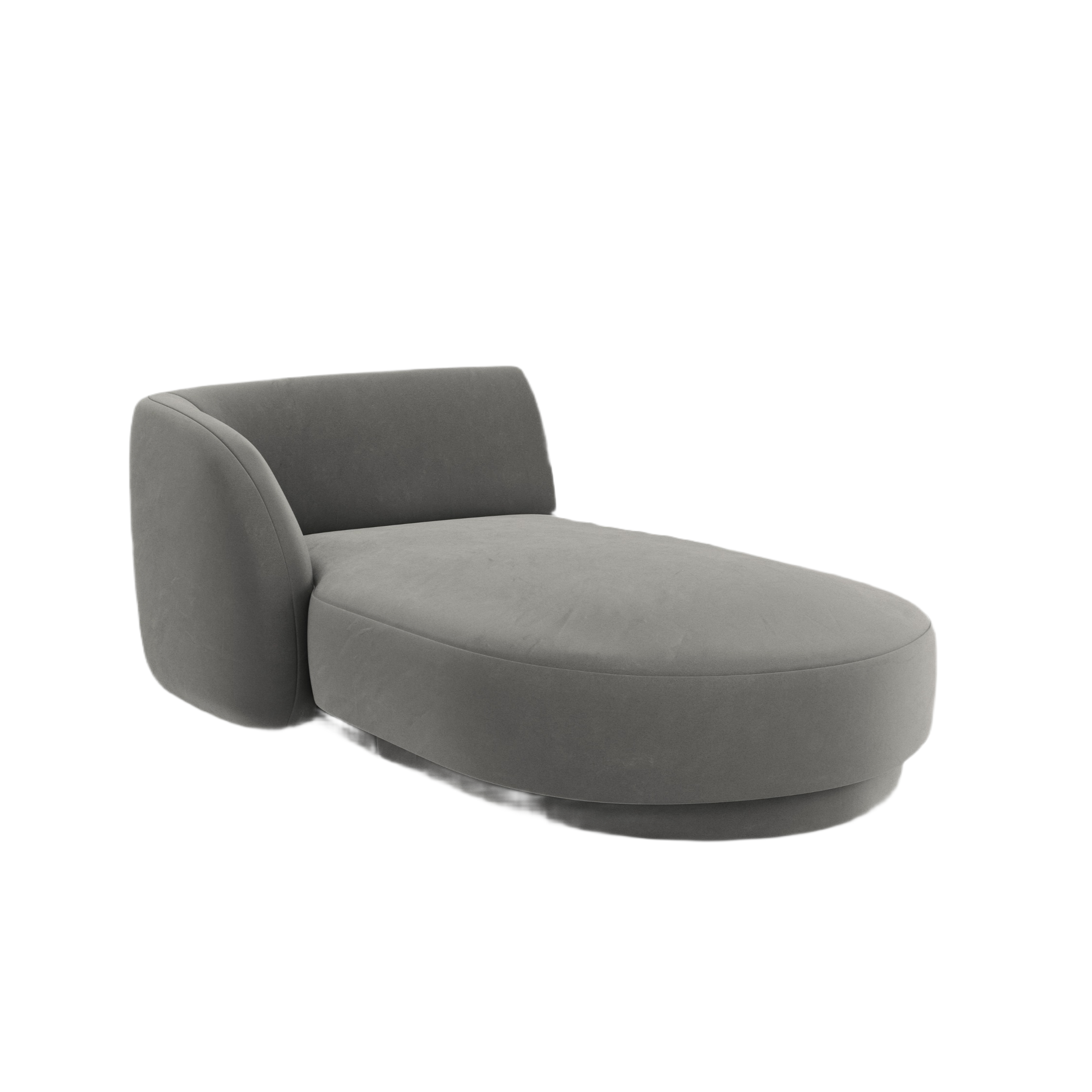 Left-facing velvet chaise longue MILEY light gray