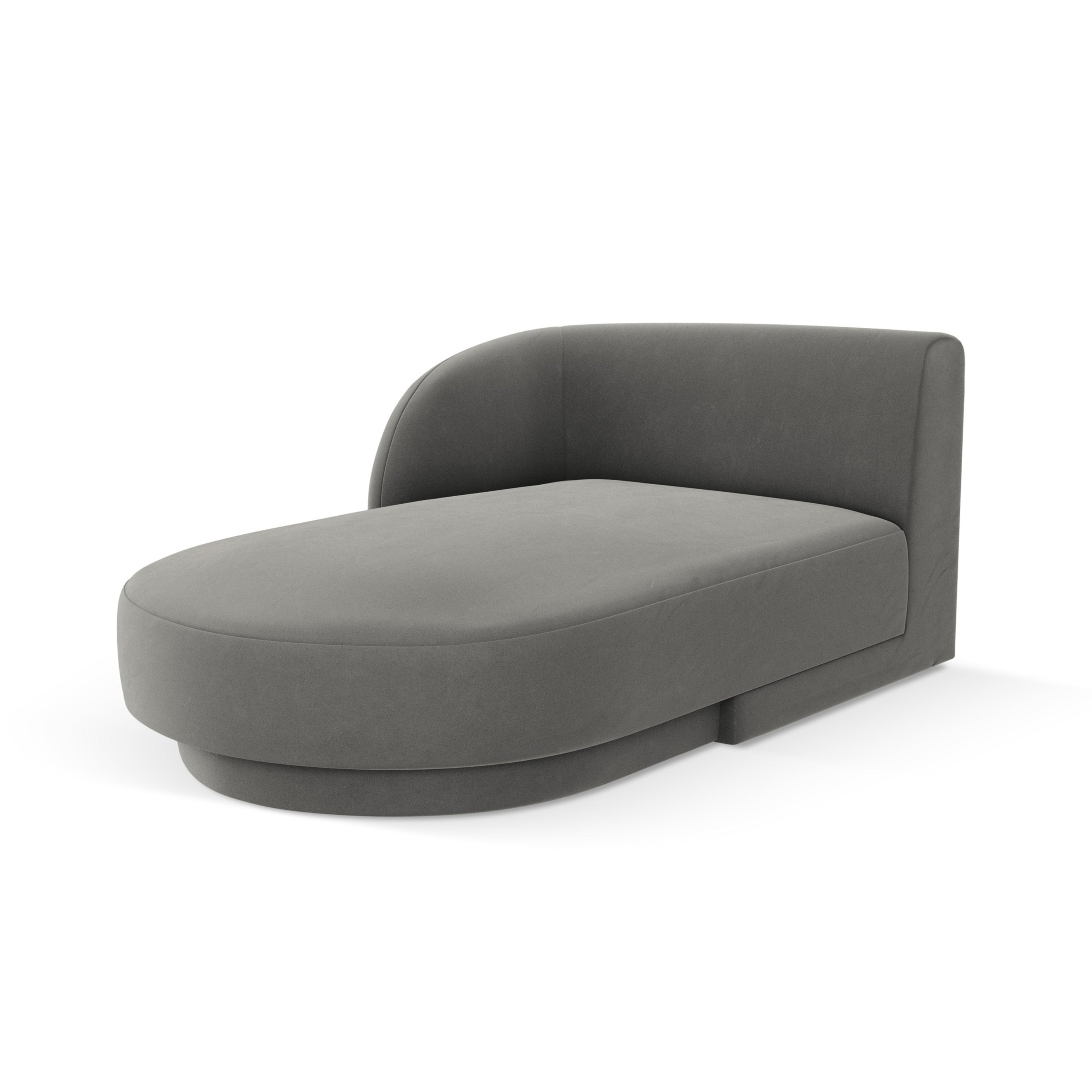 Left-facing velvet chaise longue MILEY light gray
