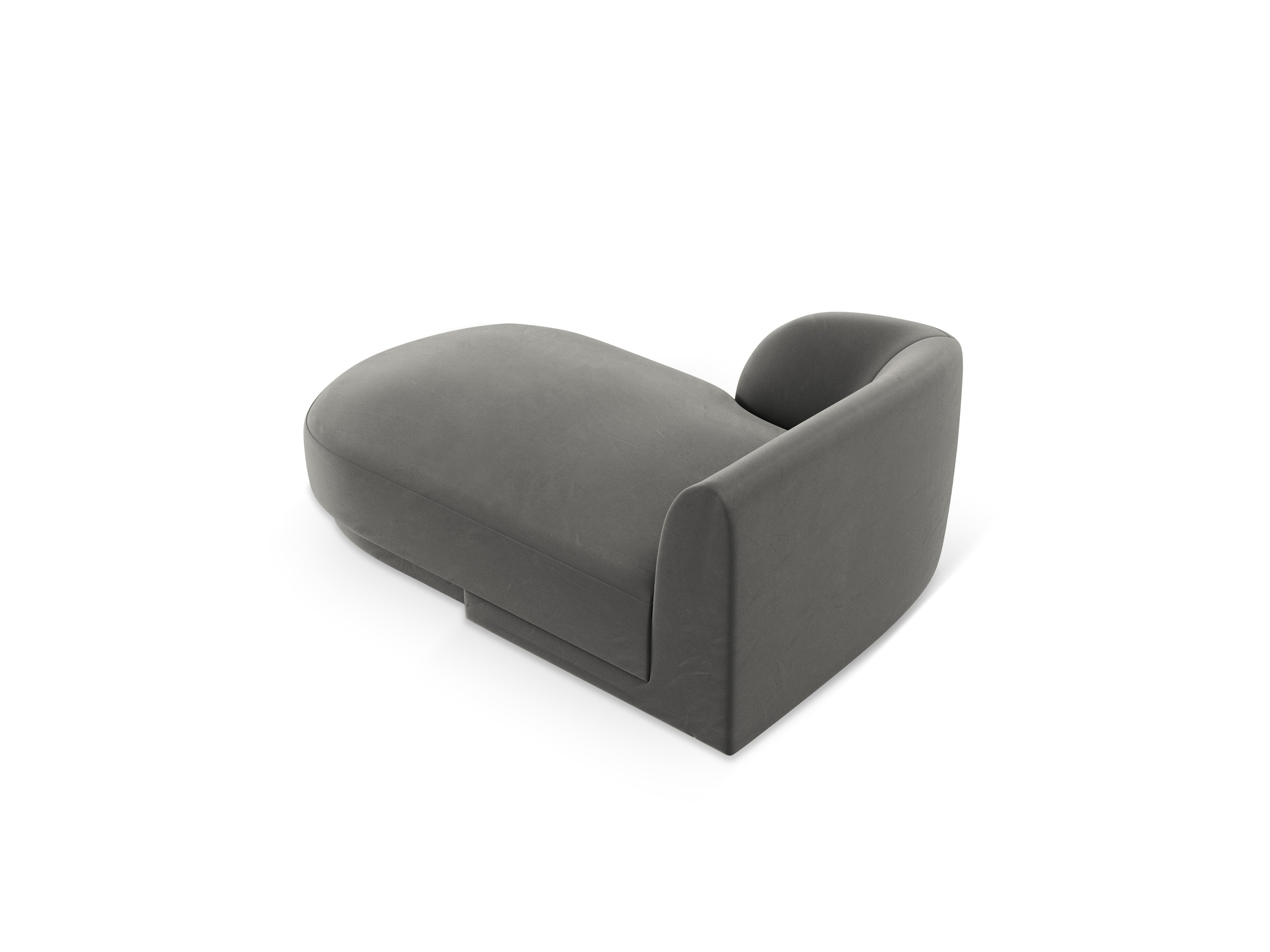 Left-facing velvet chaise longue MILEY light gray