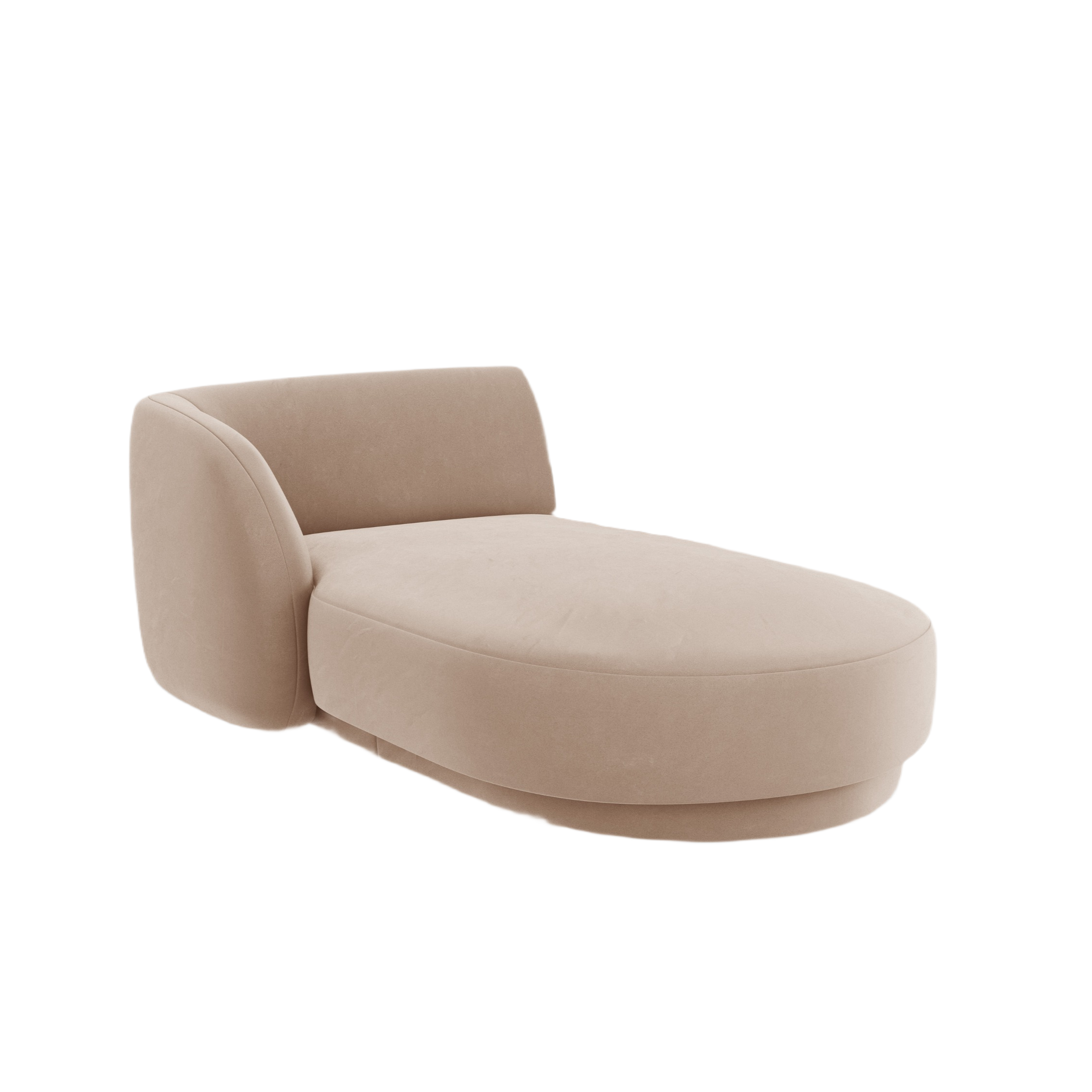 Left-facing velvet chaise longue MILEY cappuccino