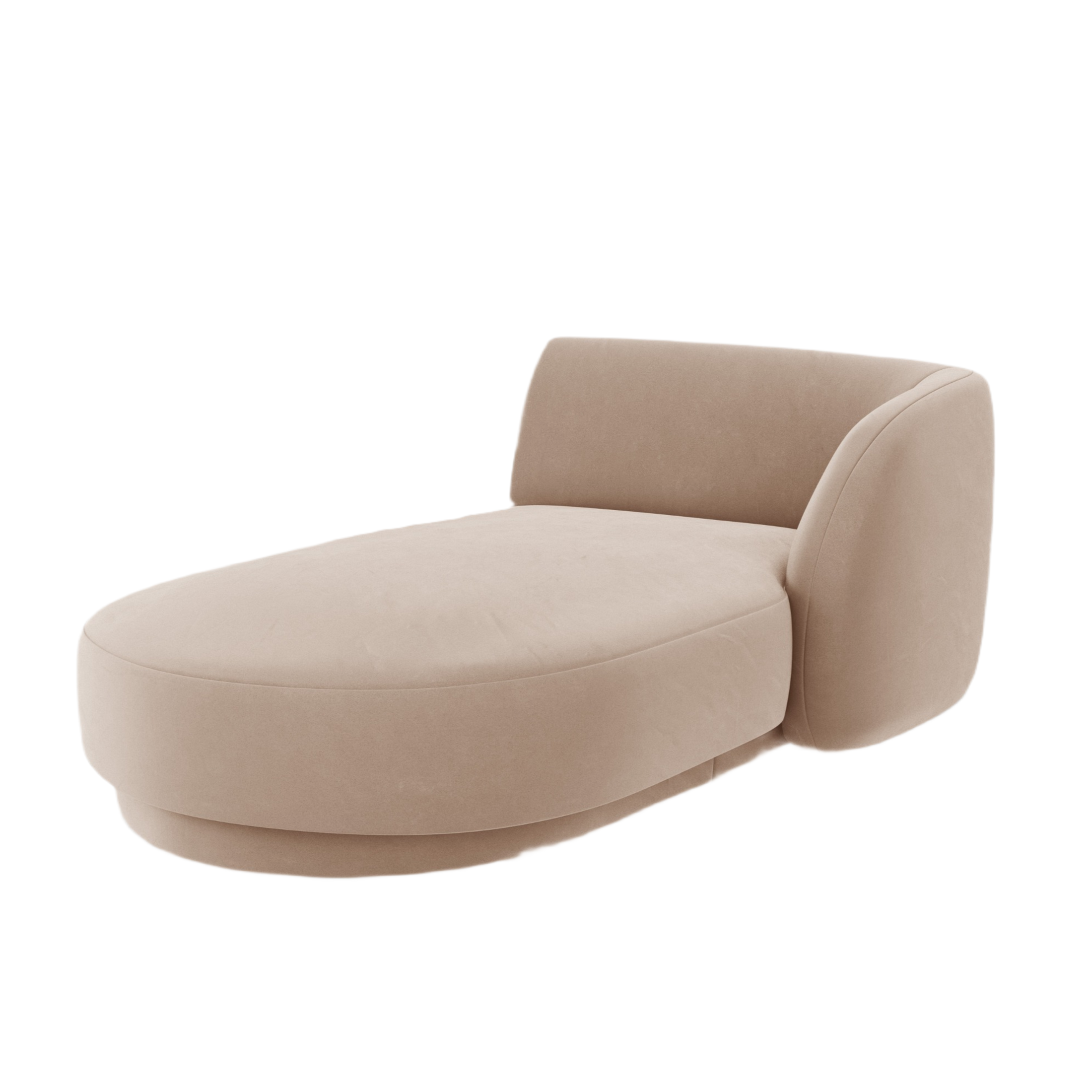 Right-facing velvet chaise longue MILEY cappuccino