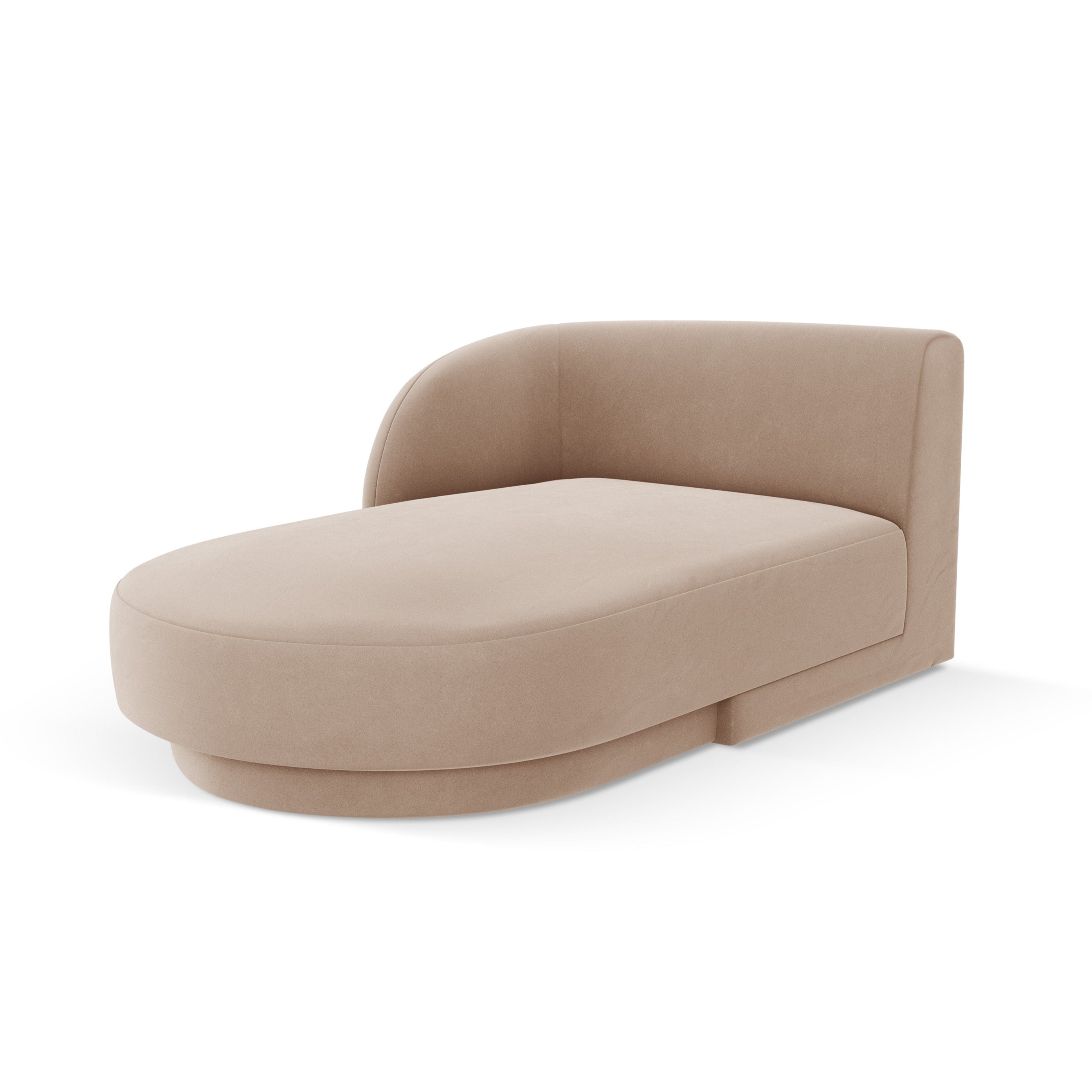 Left-facing velvet chaise longue MILEY cappuccino