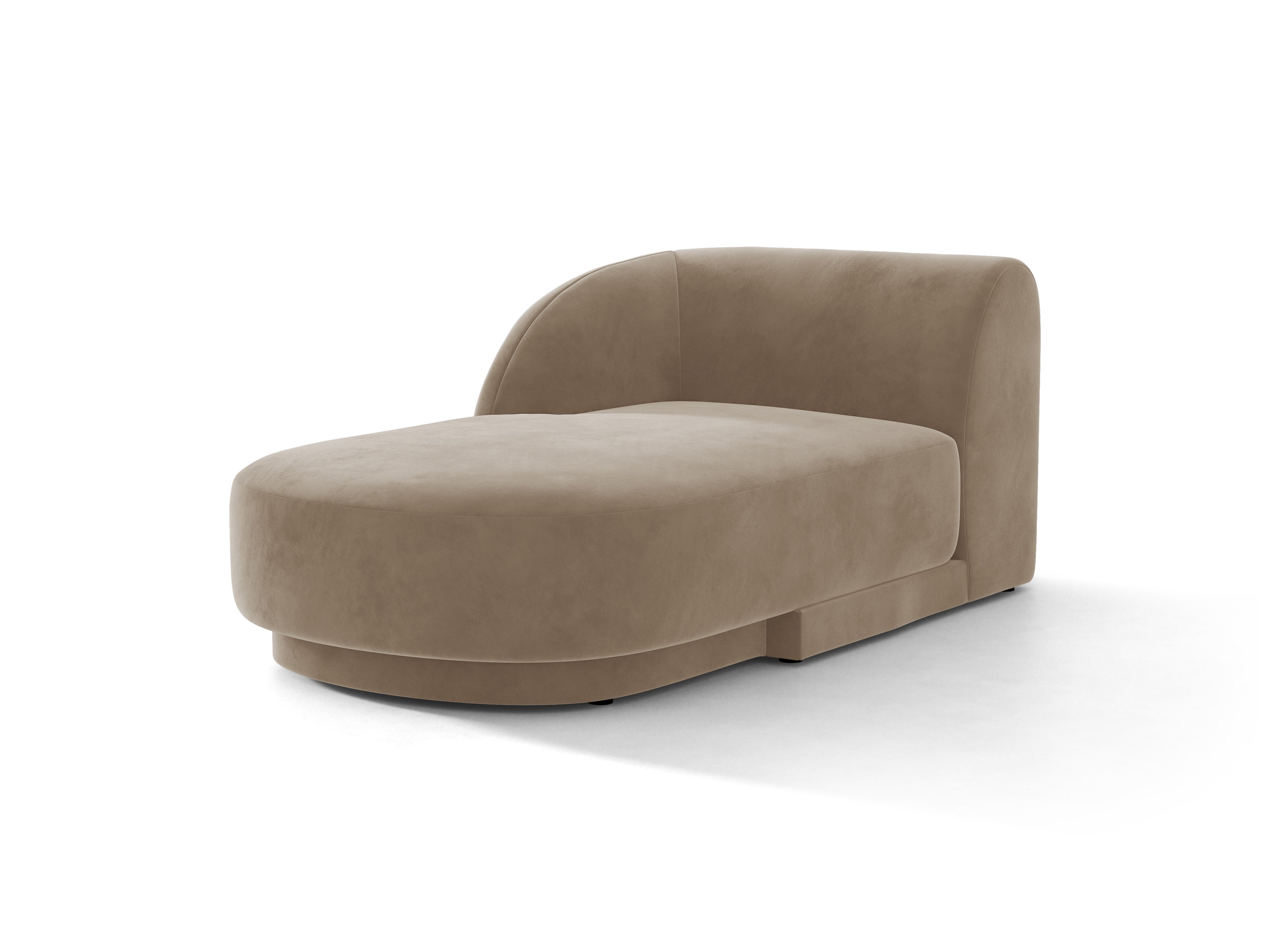 Szezlong aksamitny lewostronny MILEY cappuccino – Micadoni