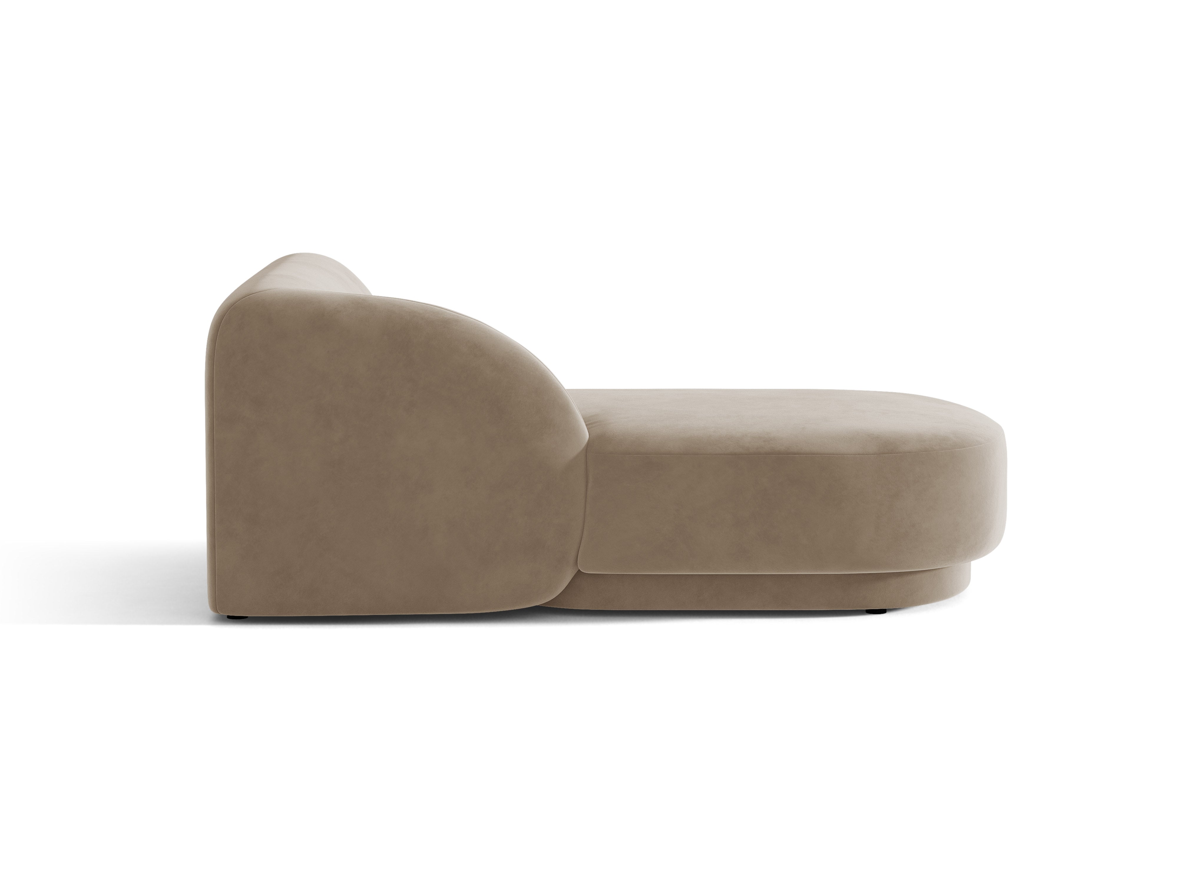 Szezlong aksamitny lewostronny MILEY cappuccino – welur
