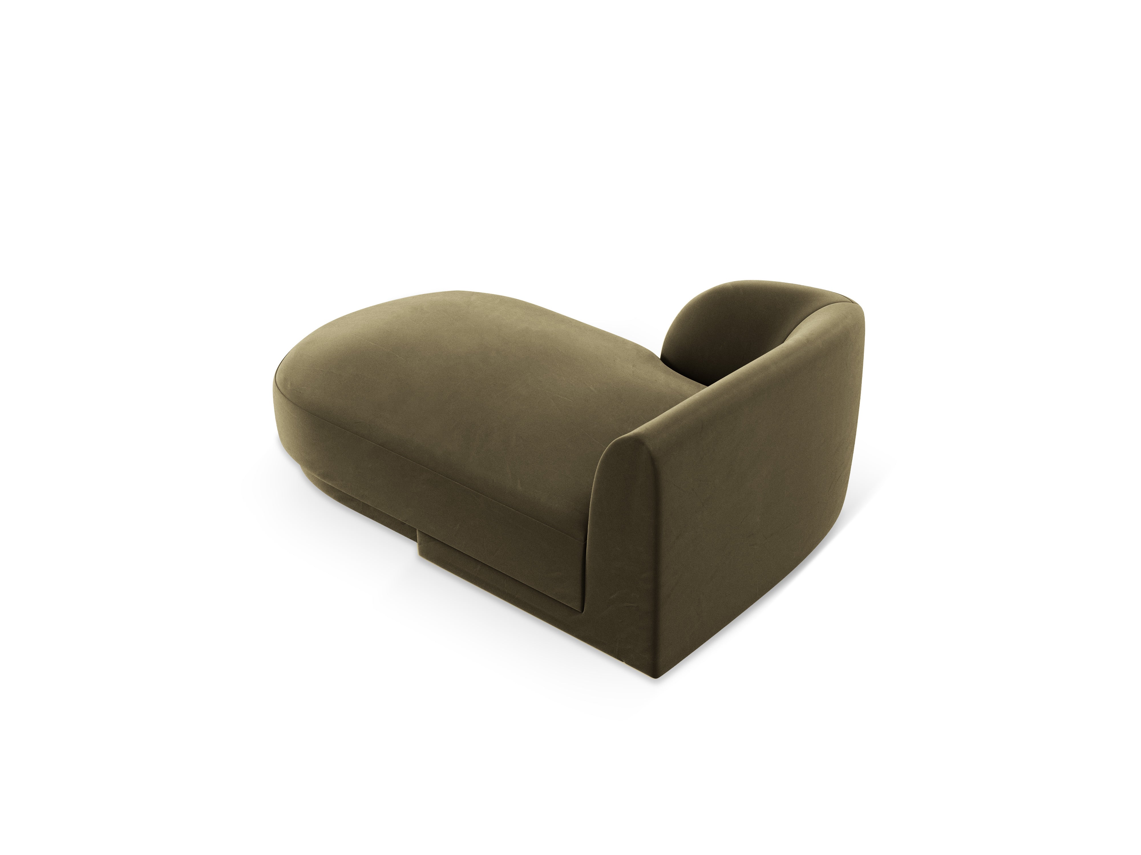 Groene linkszijdige fluwelen chaise longue MILEY