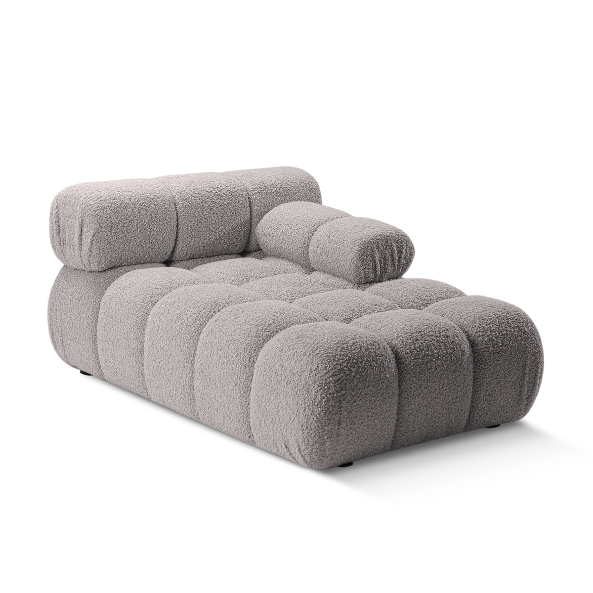 Rechthoekige BELLIS chaise longue in grijze bouclé