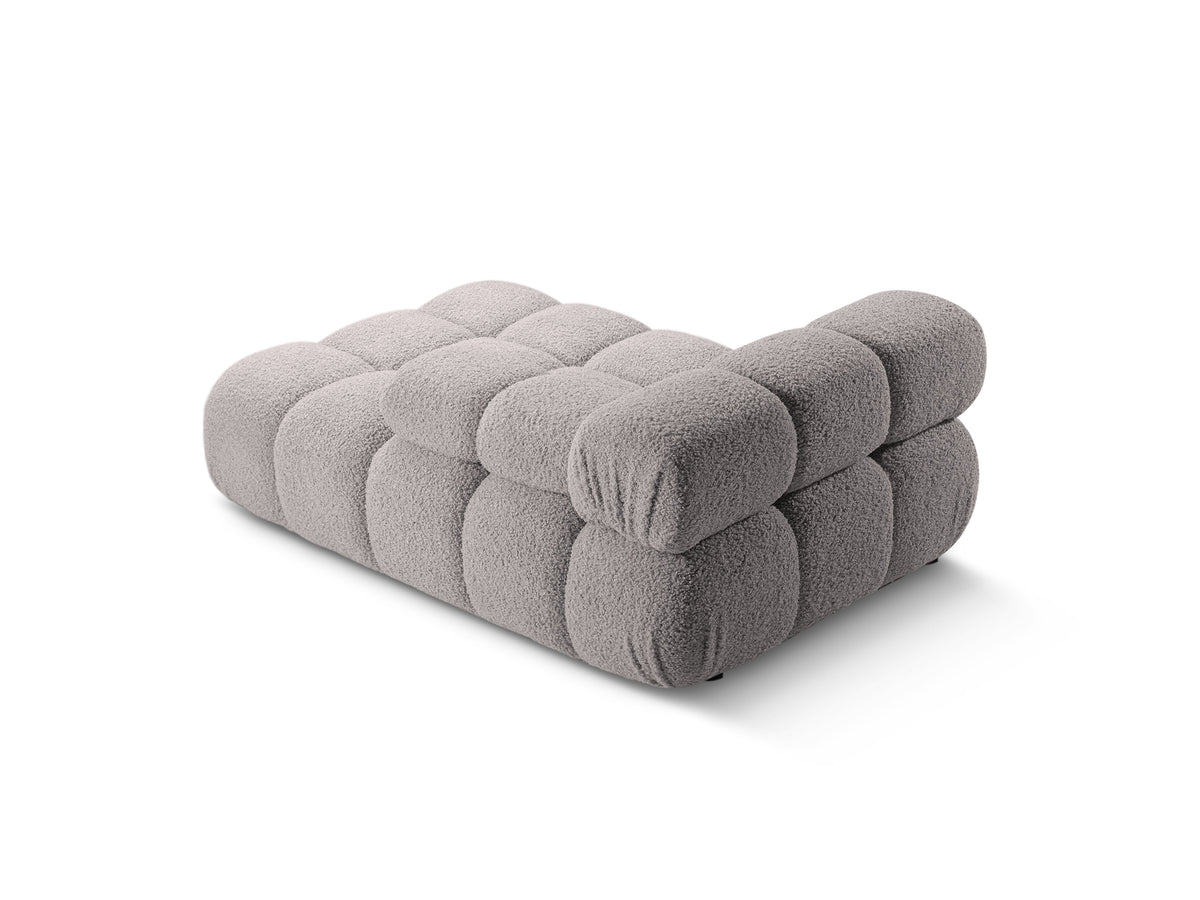 Rechthoekige BELLIS chaise longue in grijze bouclé